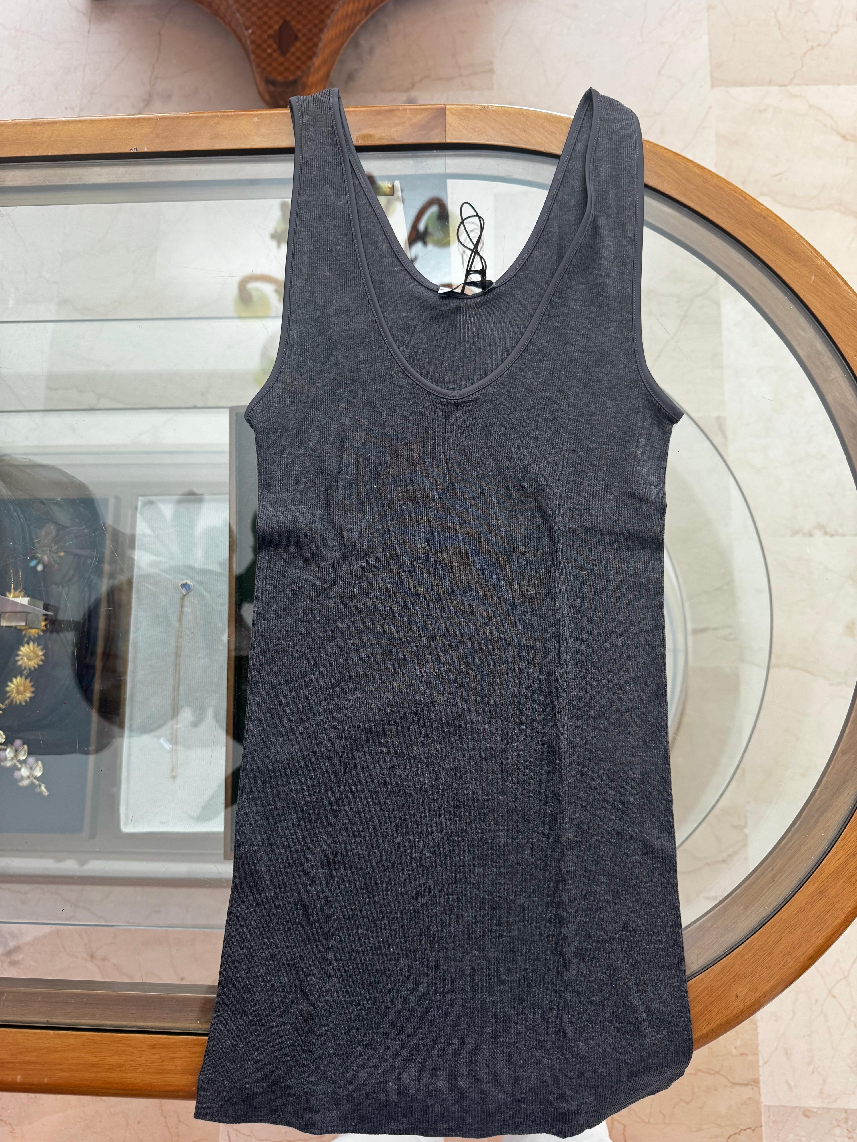 Perfect ribbed tank top - anthracite grey melange