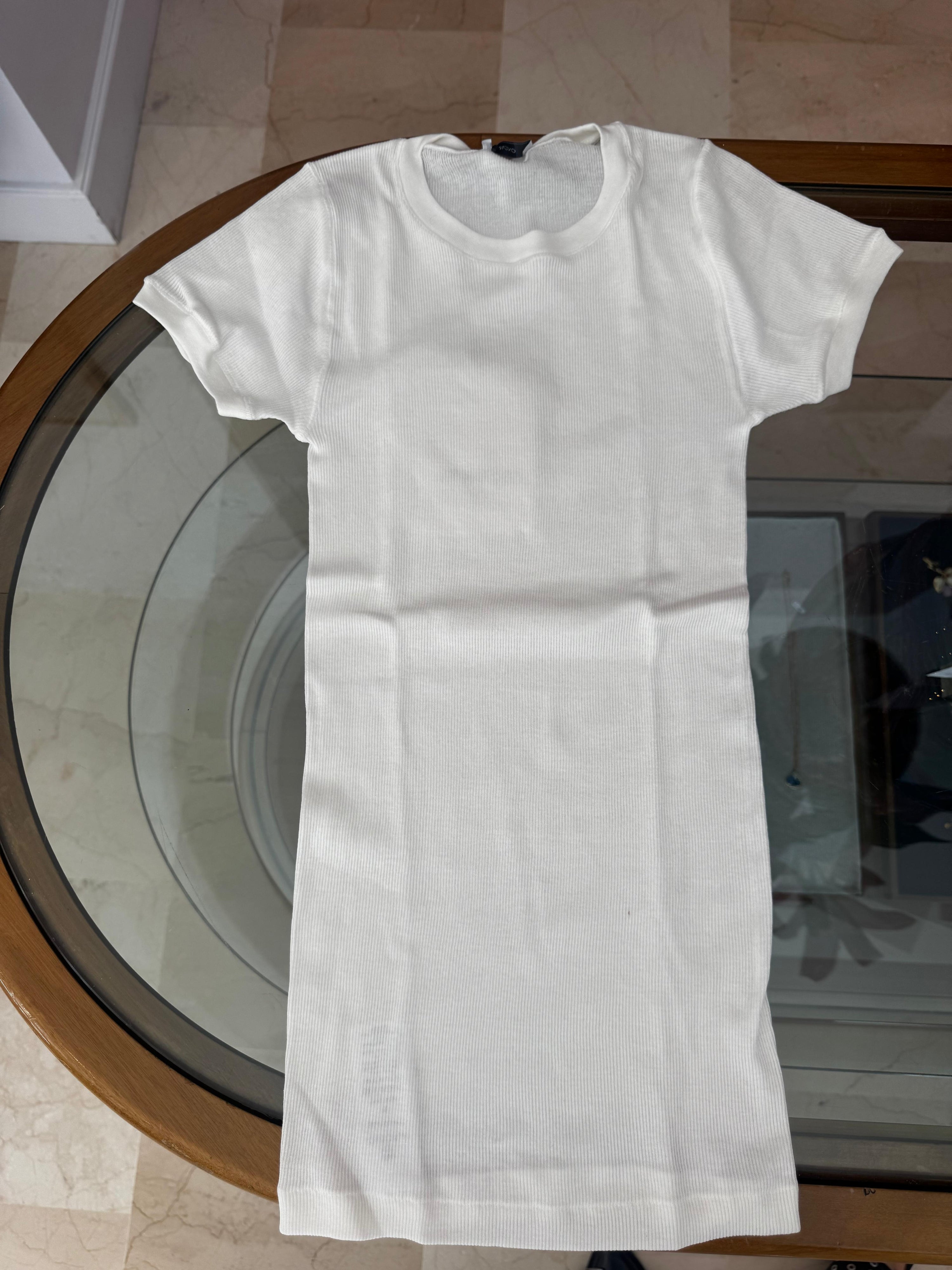 Perfect ribbed short sleeve - off white
