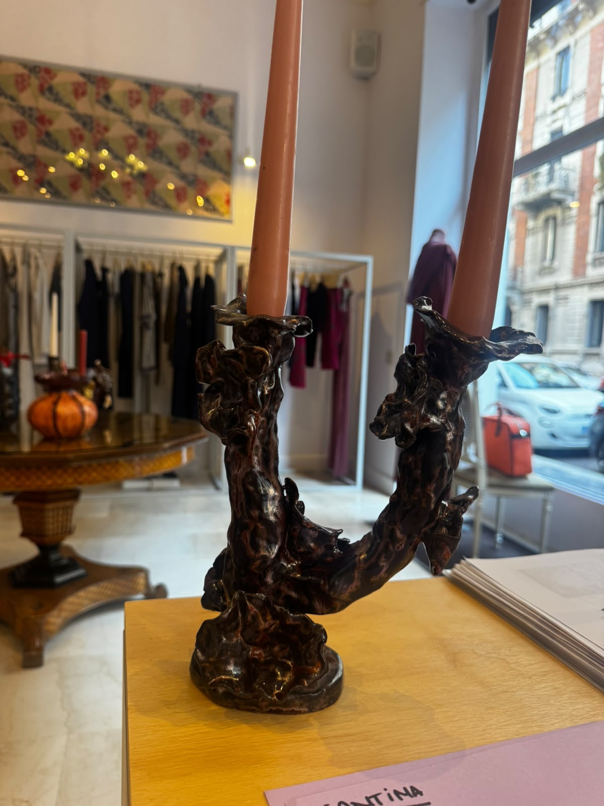 Saskia candelabro marrone