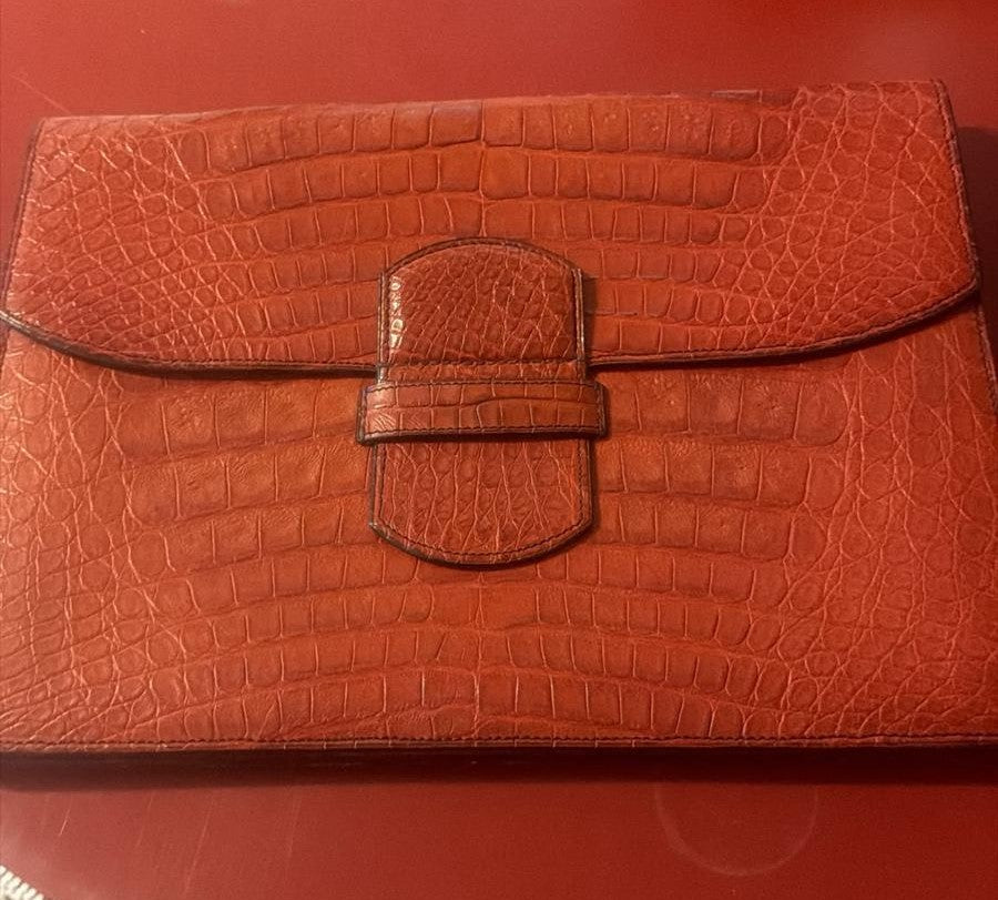 Red crocodile vintage bag