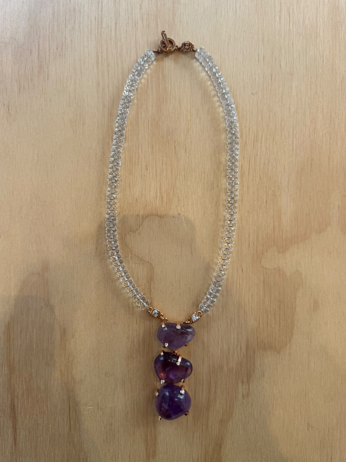 Versace couture crystal & amethyst necklace aw2000