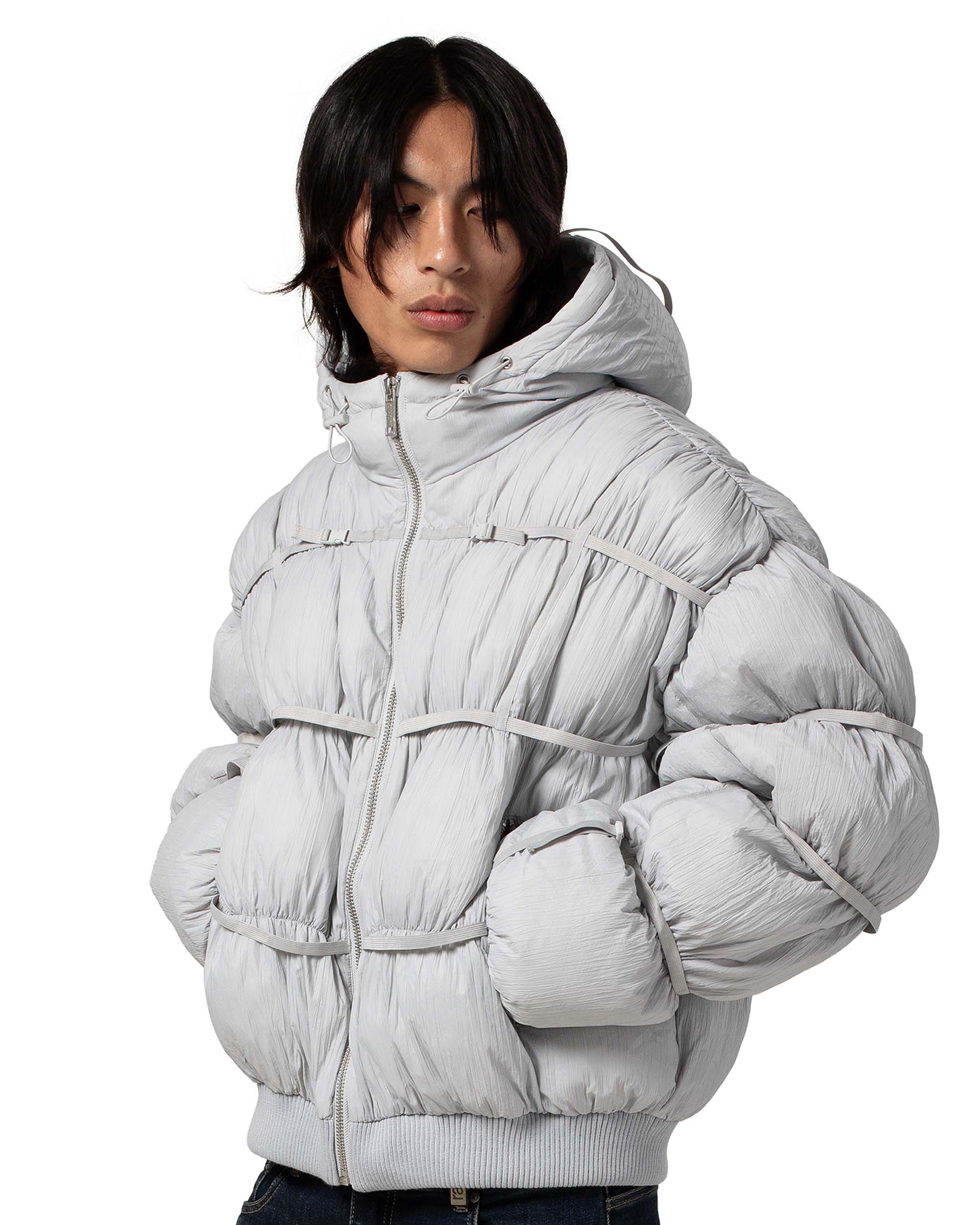 Grey puffer jacket x
