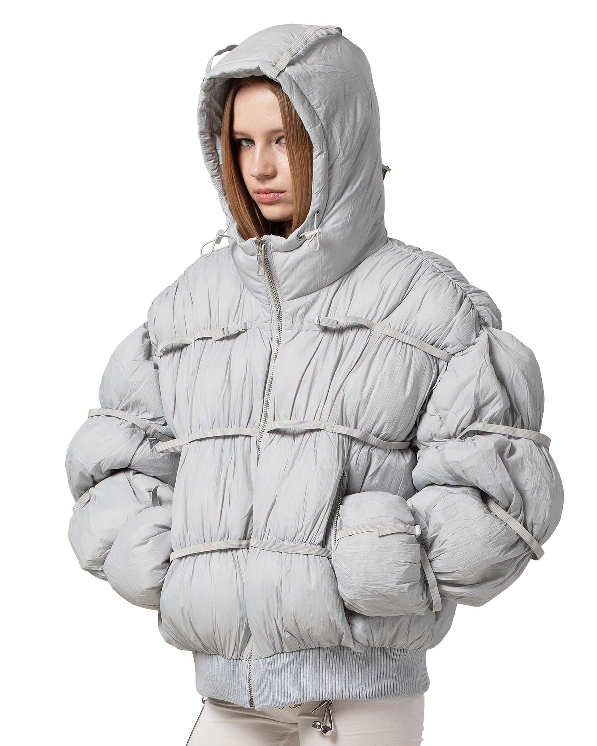 Grey puffer jacket x