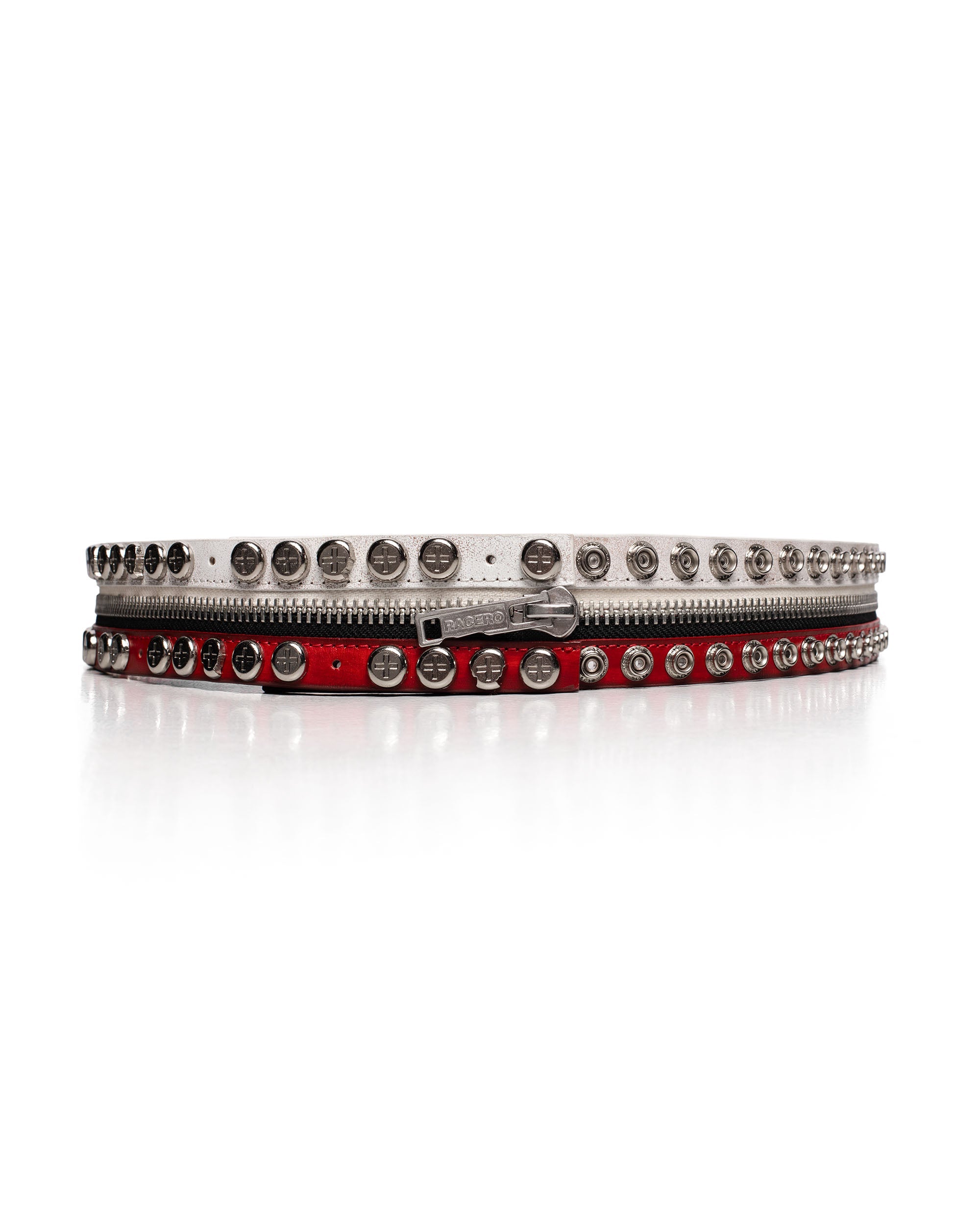 White split button belt