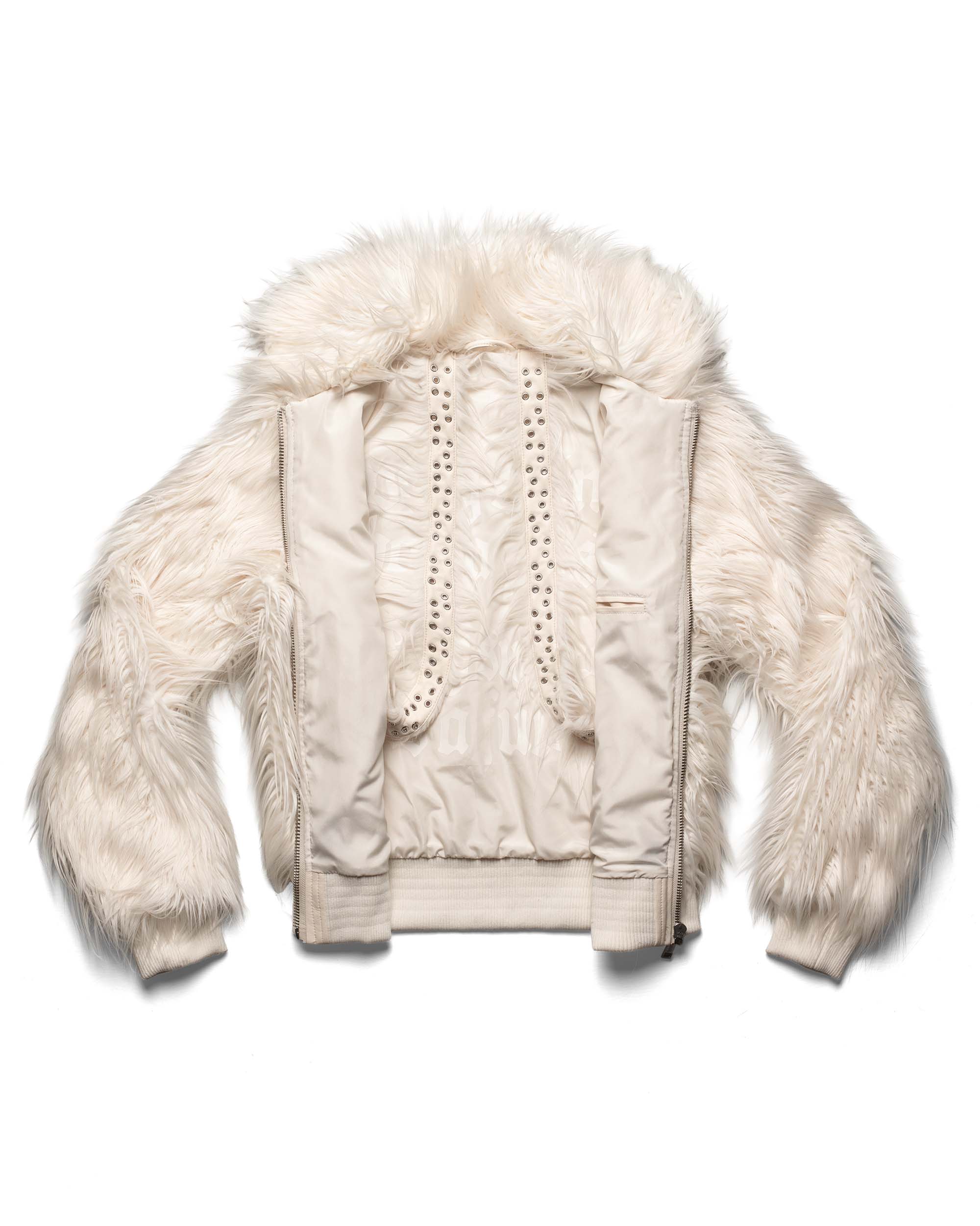 Tundra white fur bomber