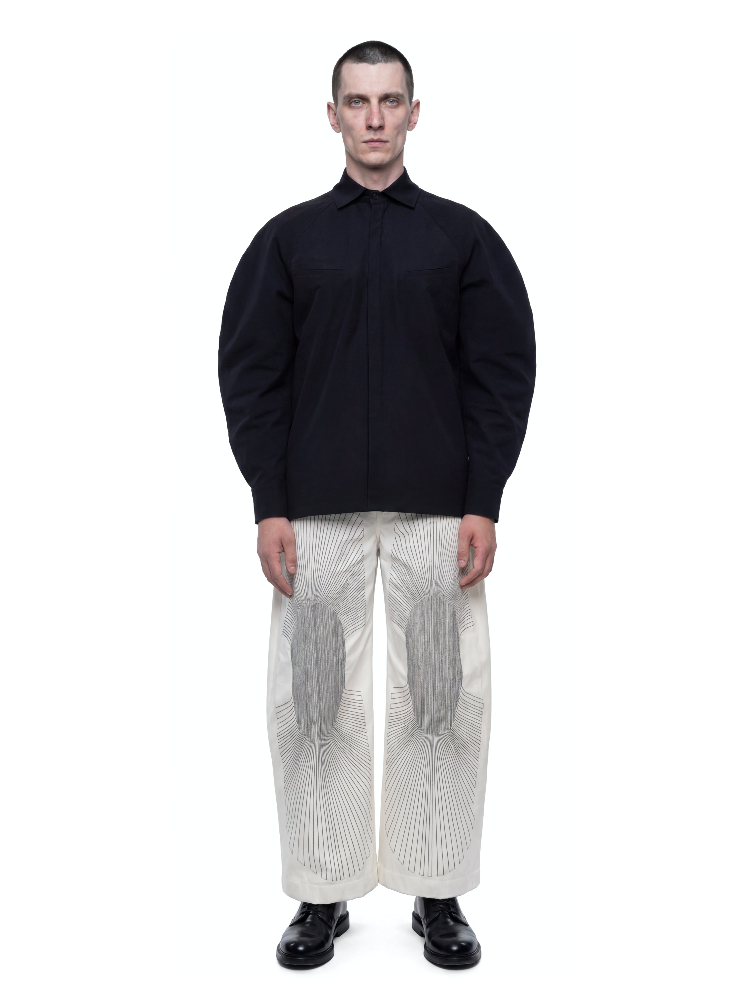 Wide leg embroidered trousers