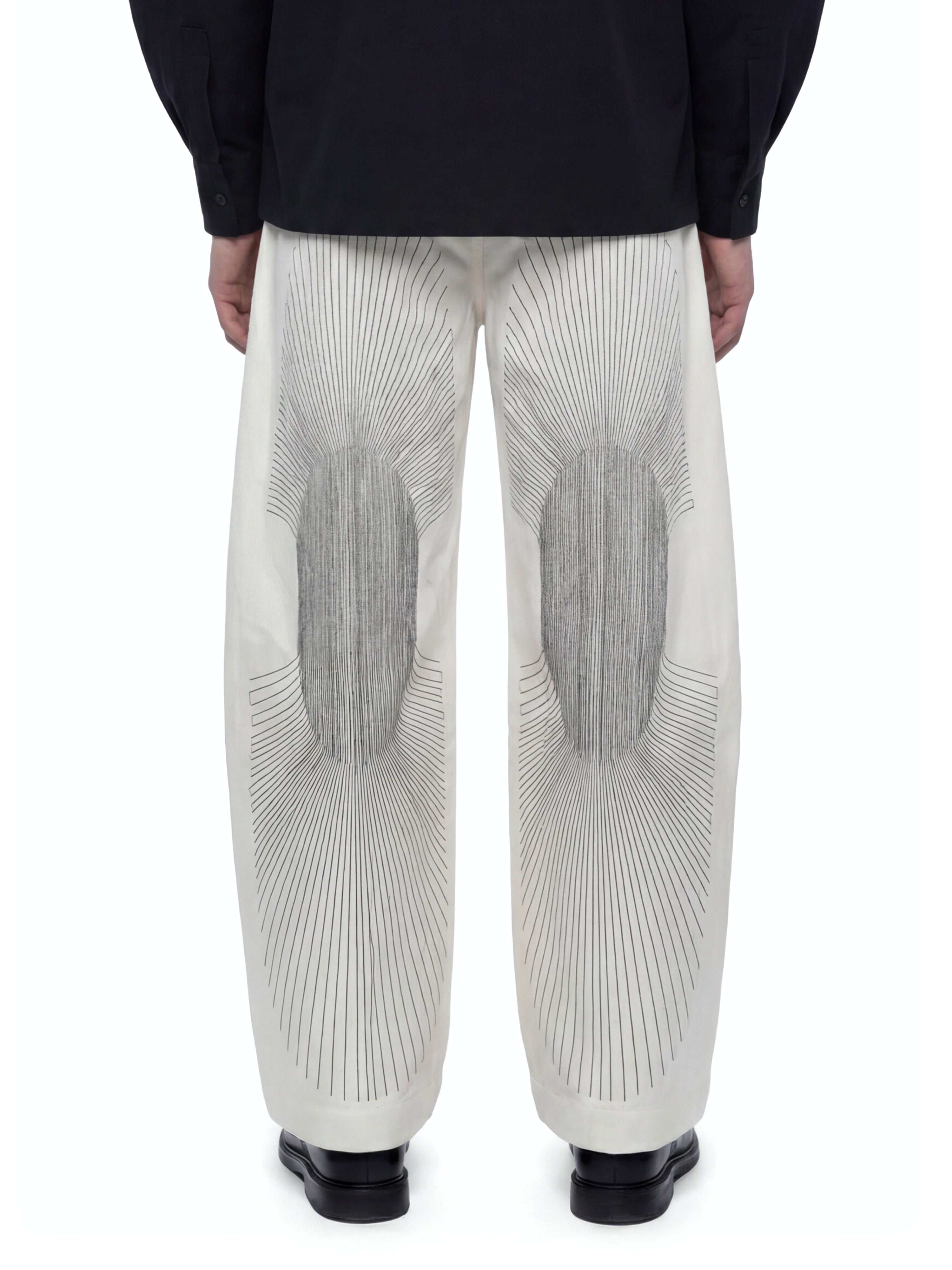 Wide leg embroidered trousers