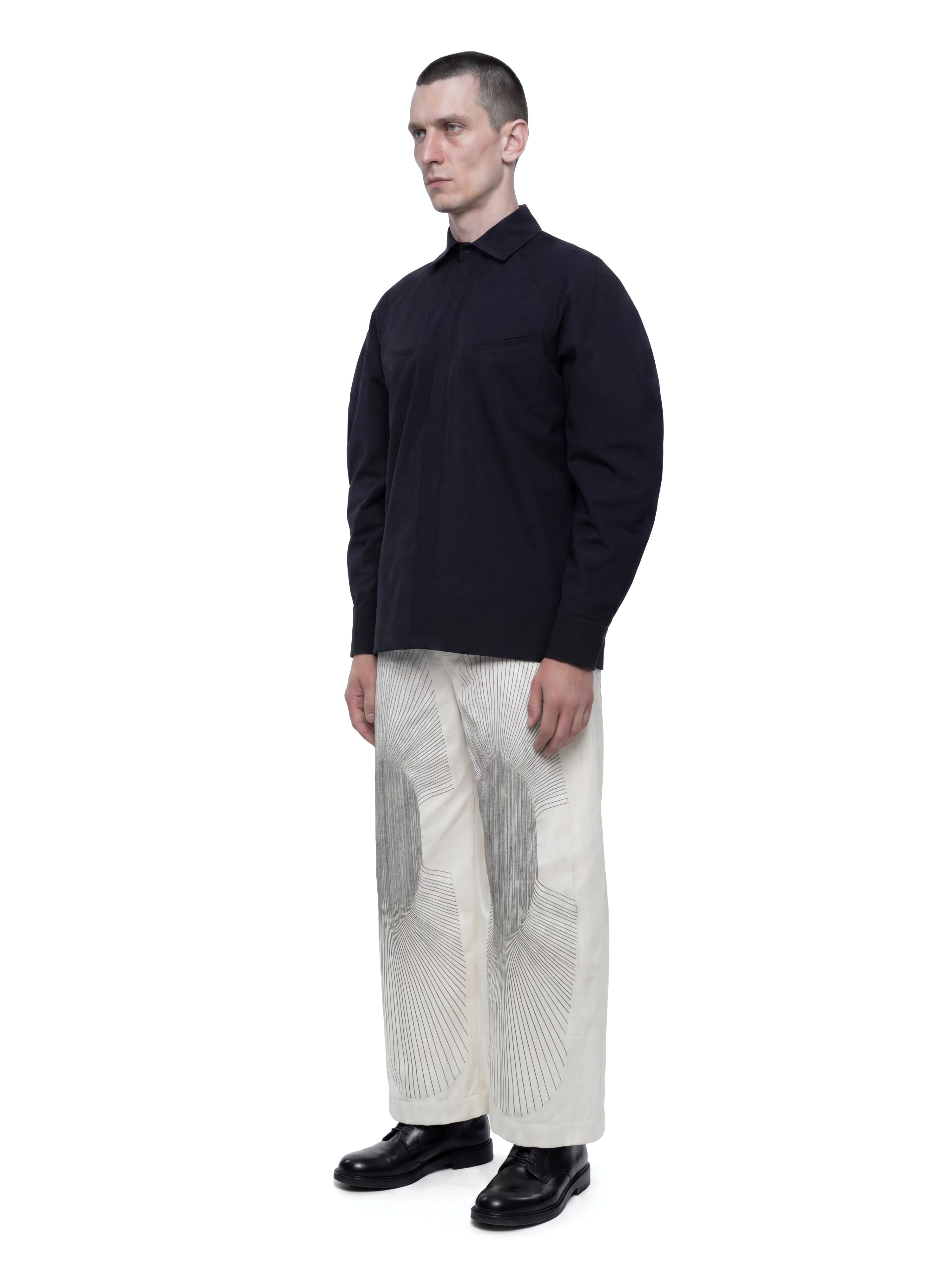 Wide leg embroidered trousers