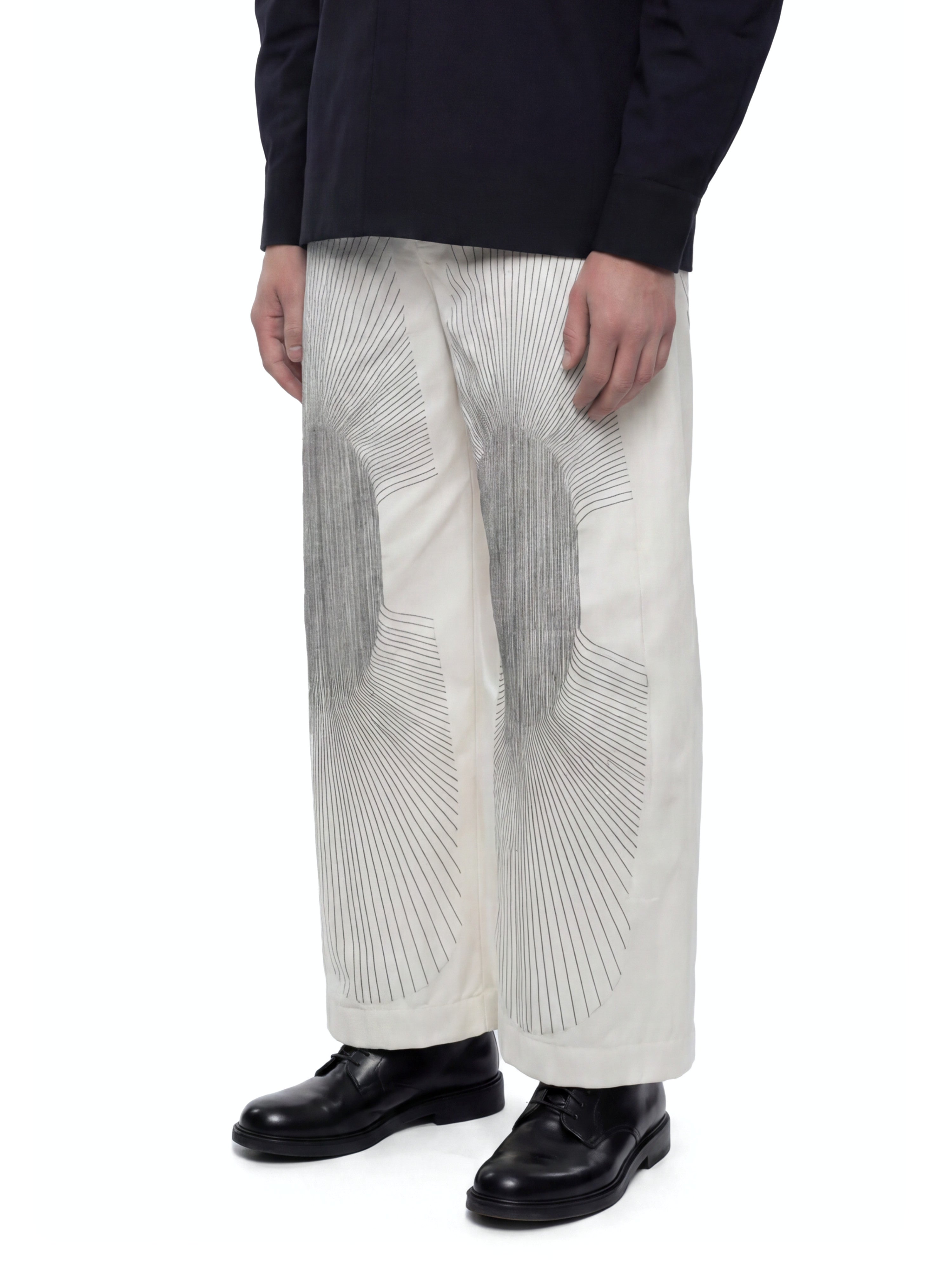 Wide leg embroidered trousers