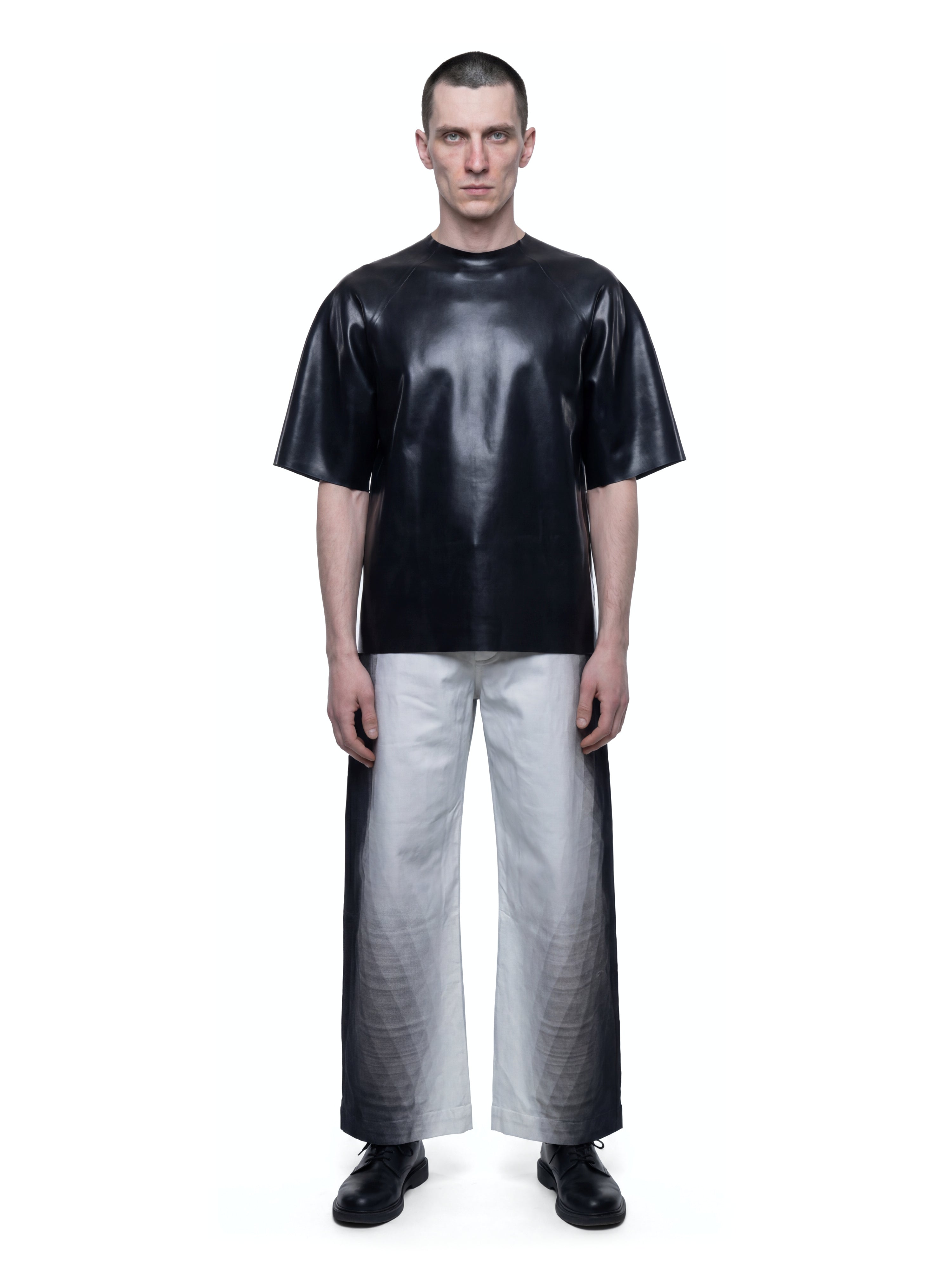Straight leg printed trousers
