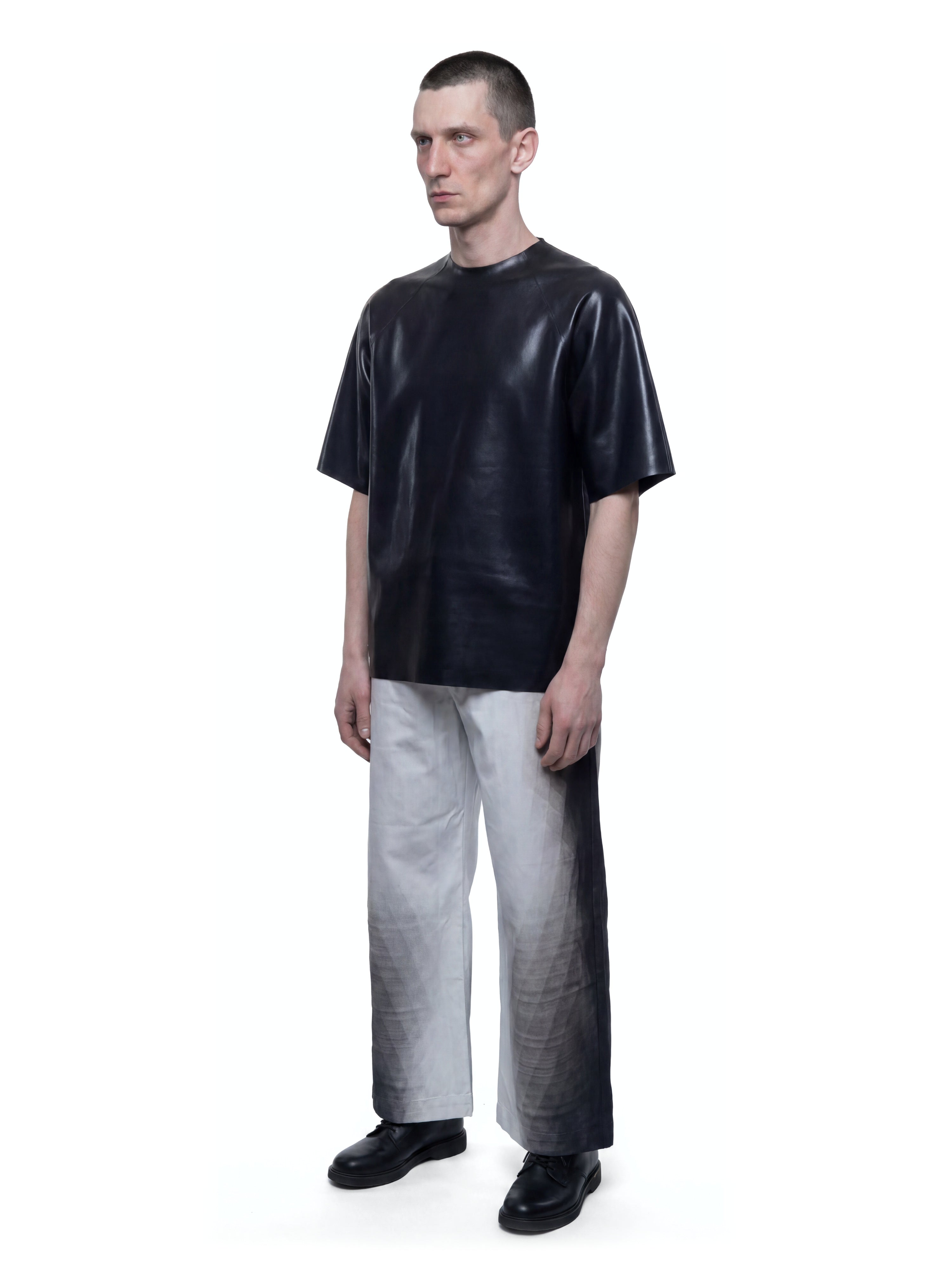Straight leg printed trousers