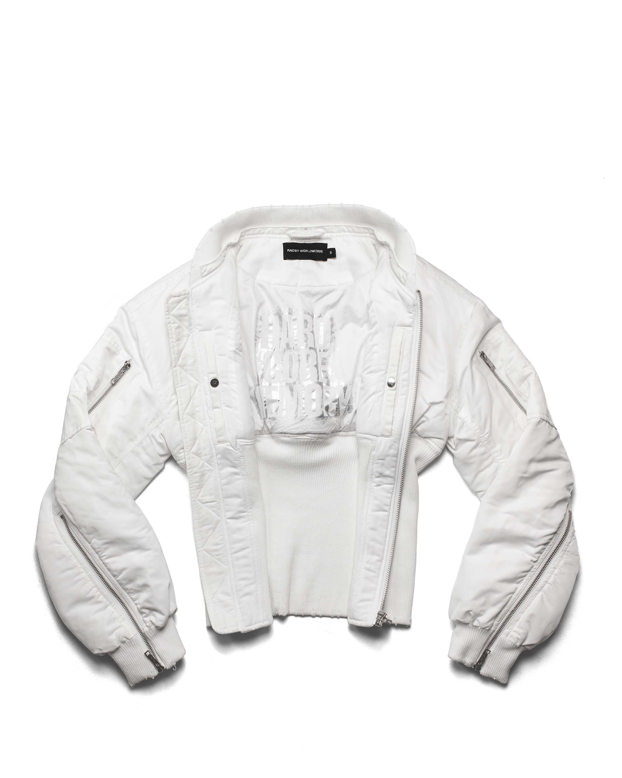 White fitted bomber
