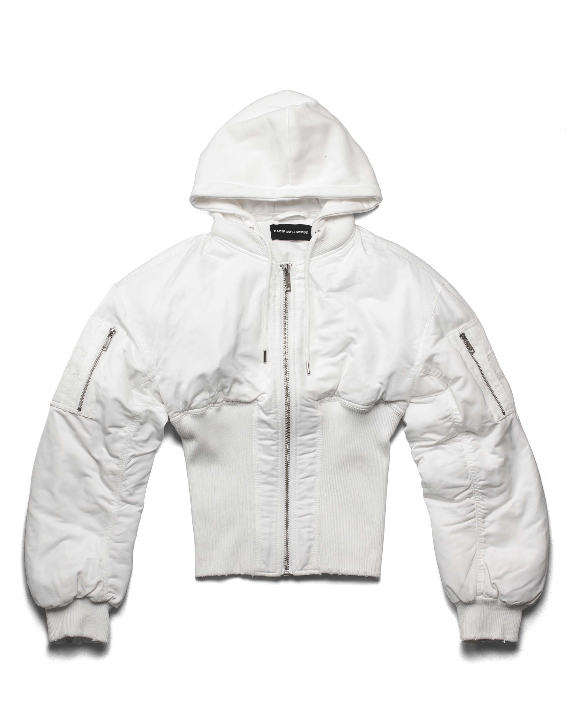 White fitted bomber