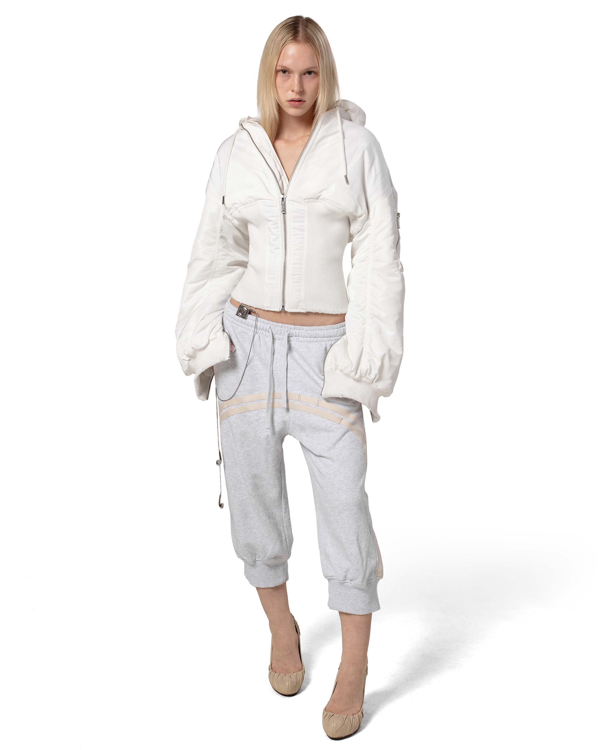 White fitted bomber