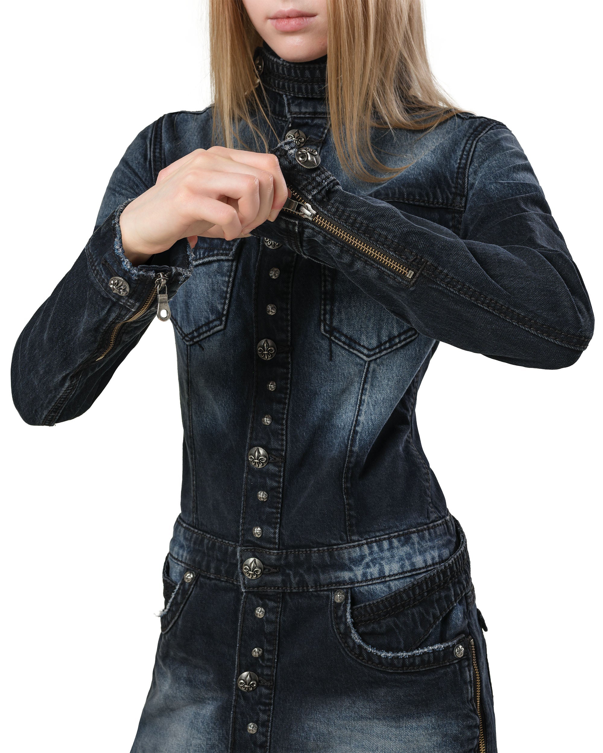 Rock revival denim dress
