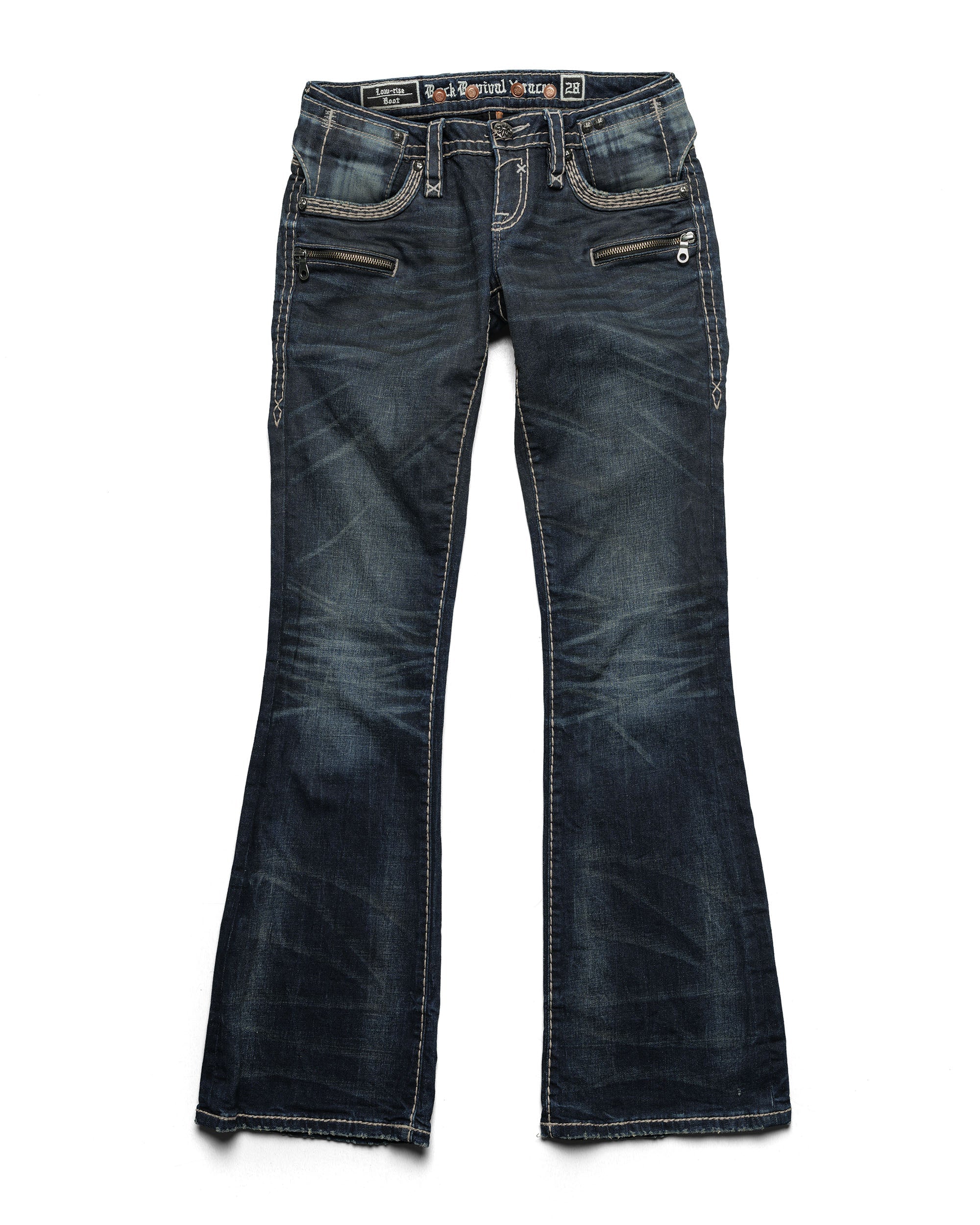 Rock revival women's coated bootcut denim