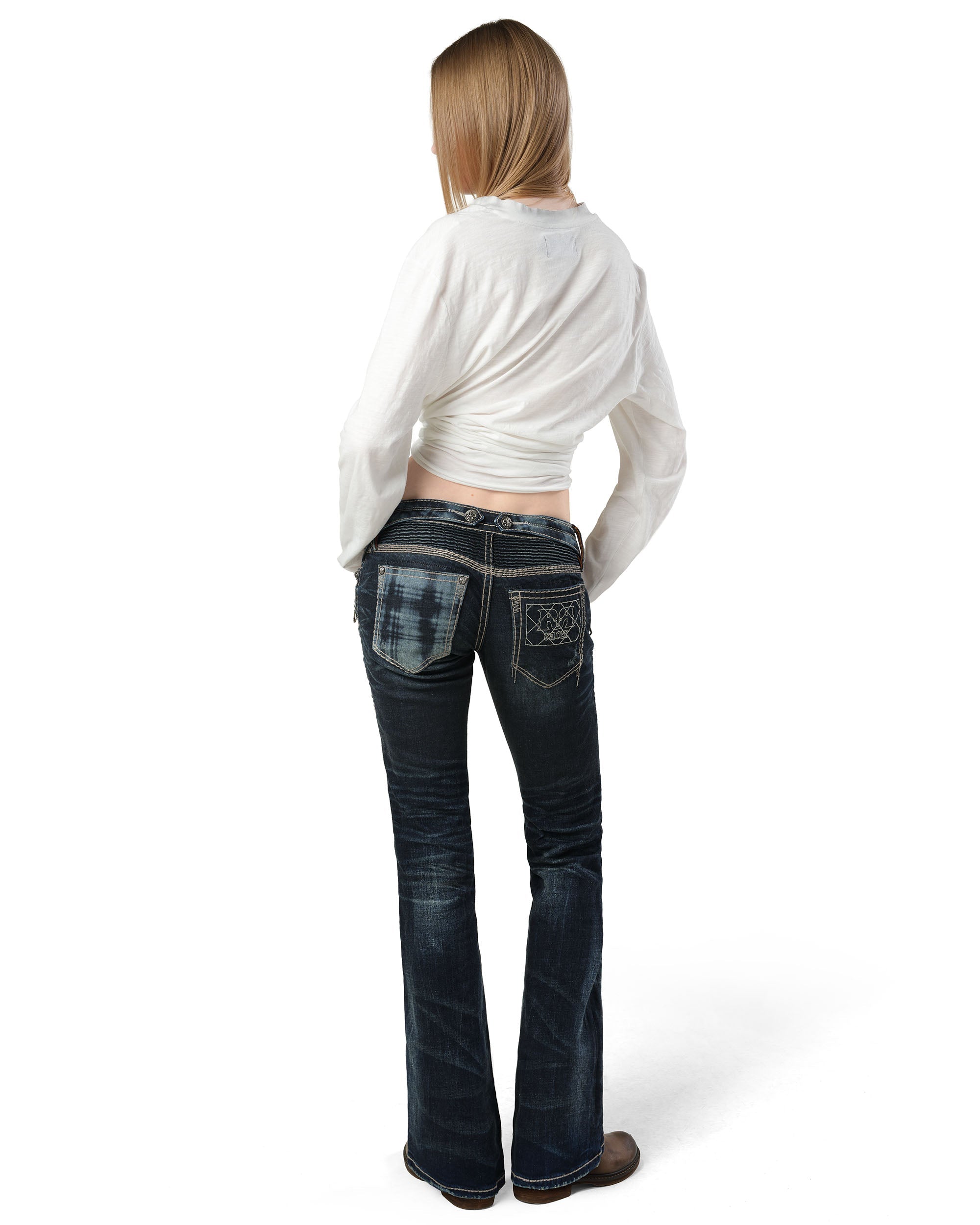 Rock revival women's coated bootcut denim