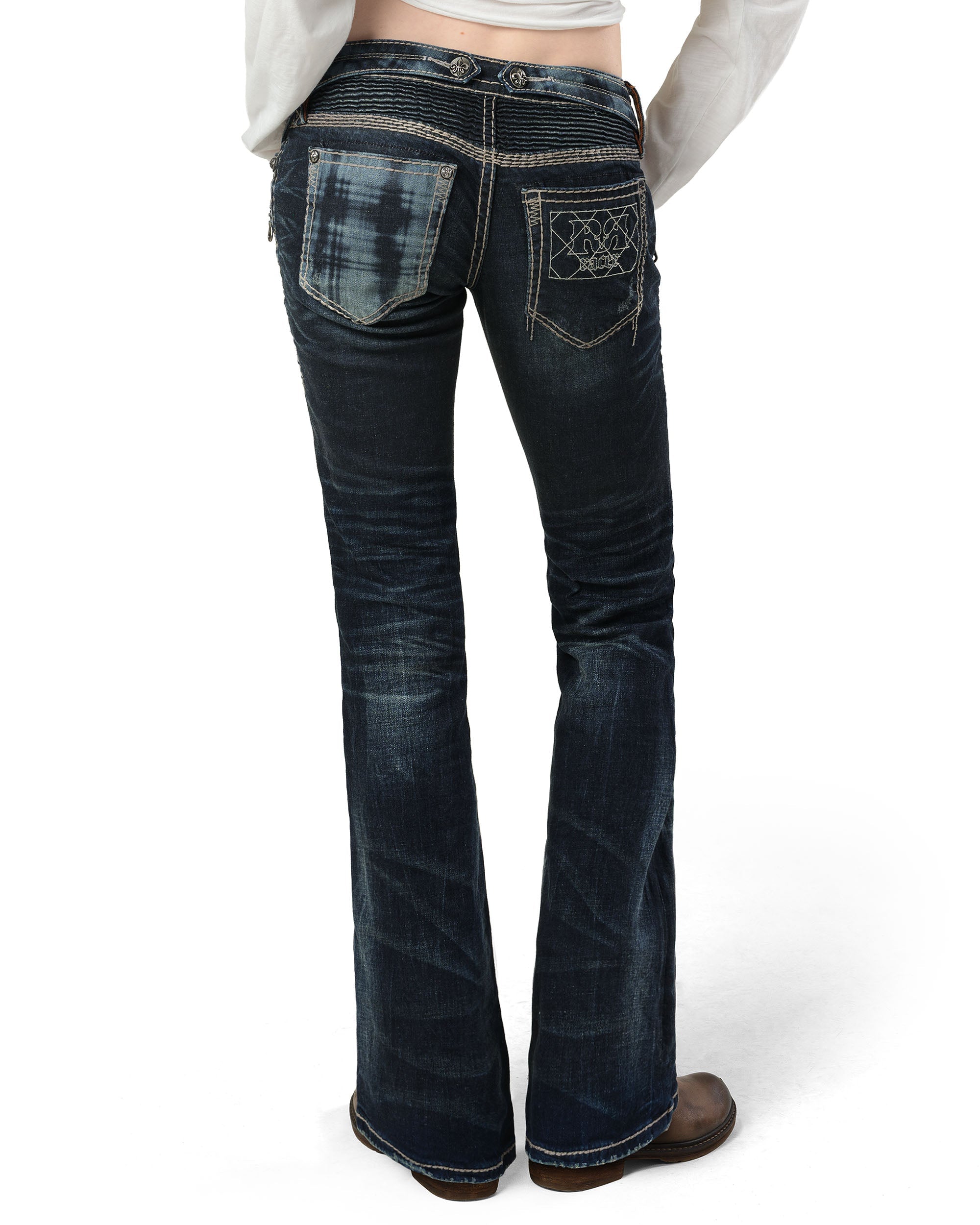 Rock revival women's coated bootcut denim