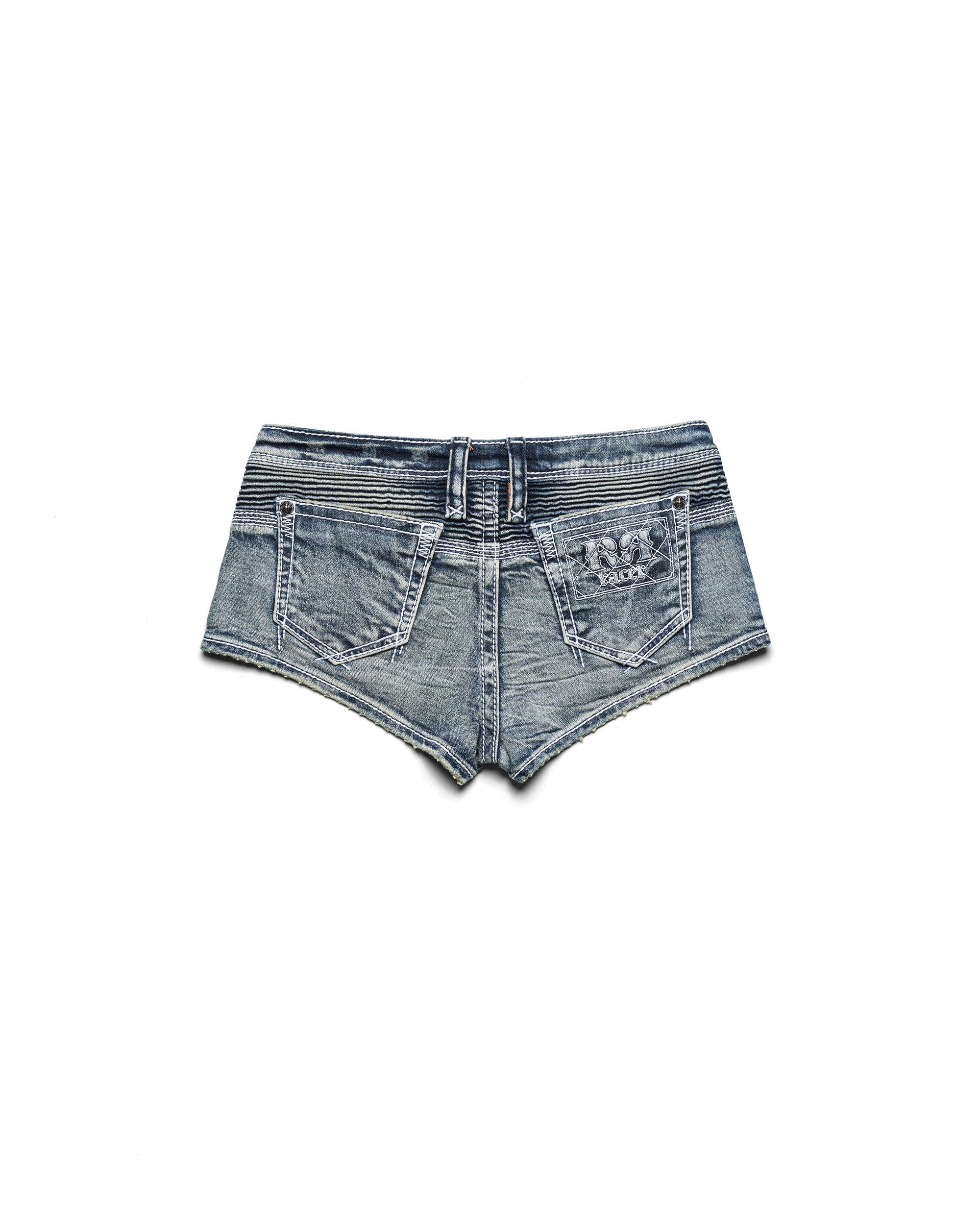 Rock revival denim mini shorts