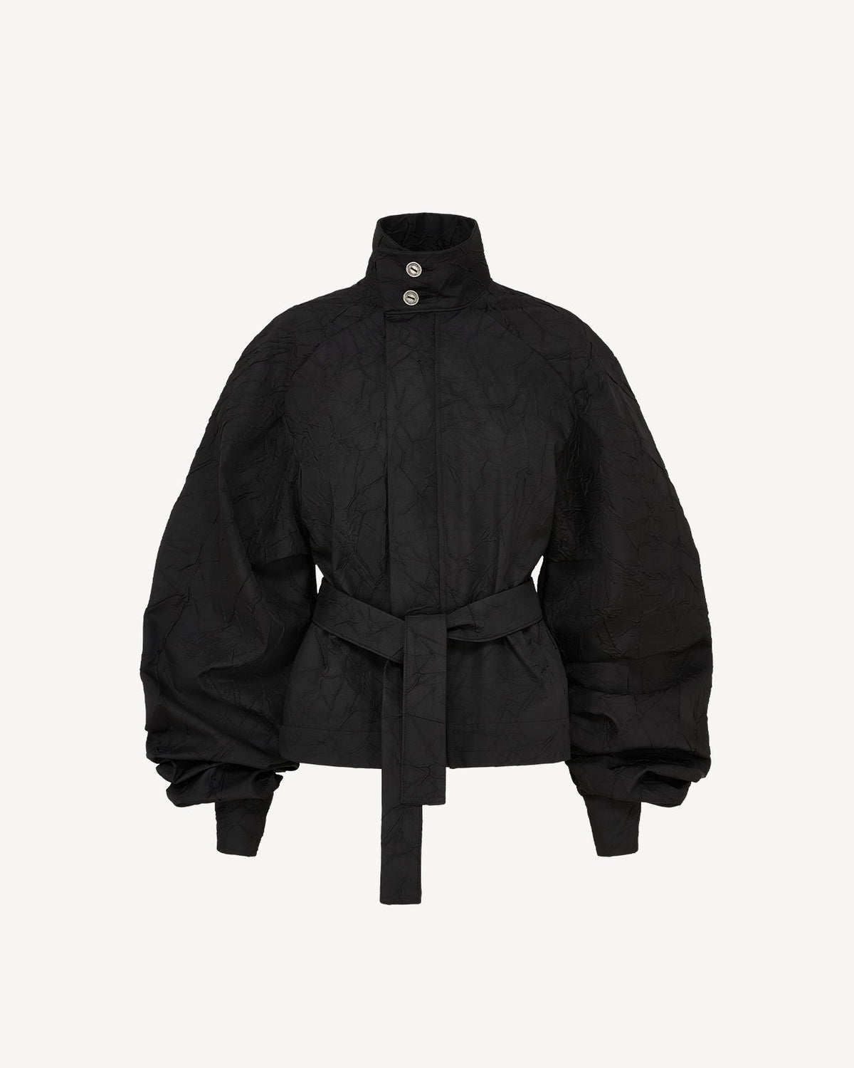 Wrinkled track jacket black