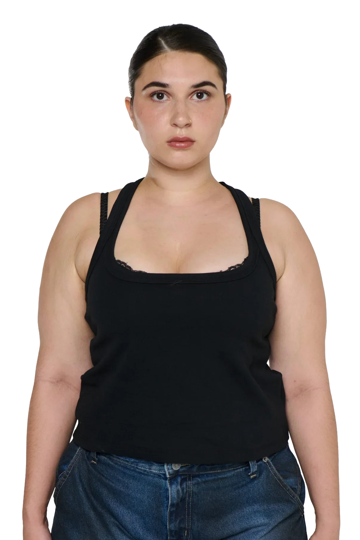 Scoop neck tank - charcoal