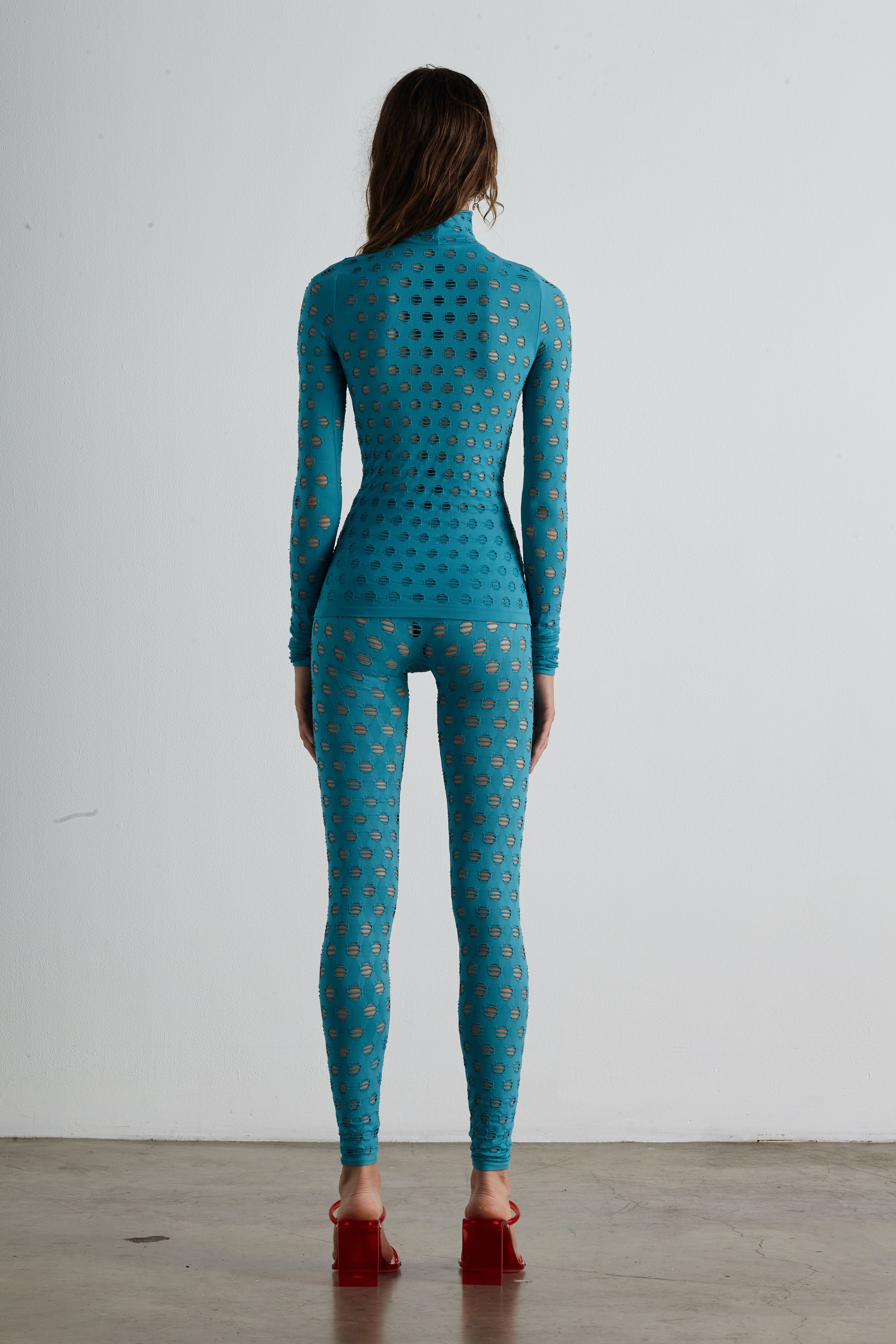 Perforated turtleneck