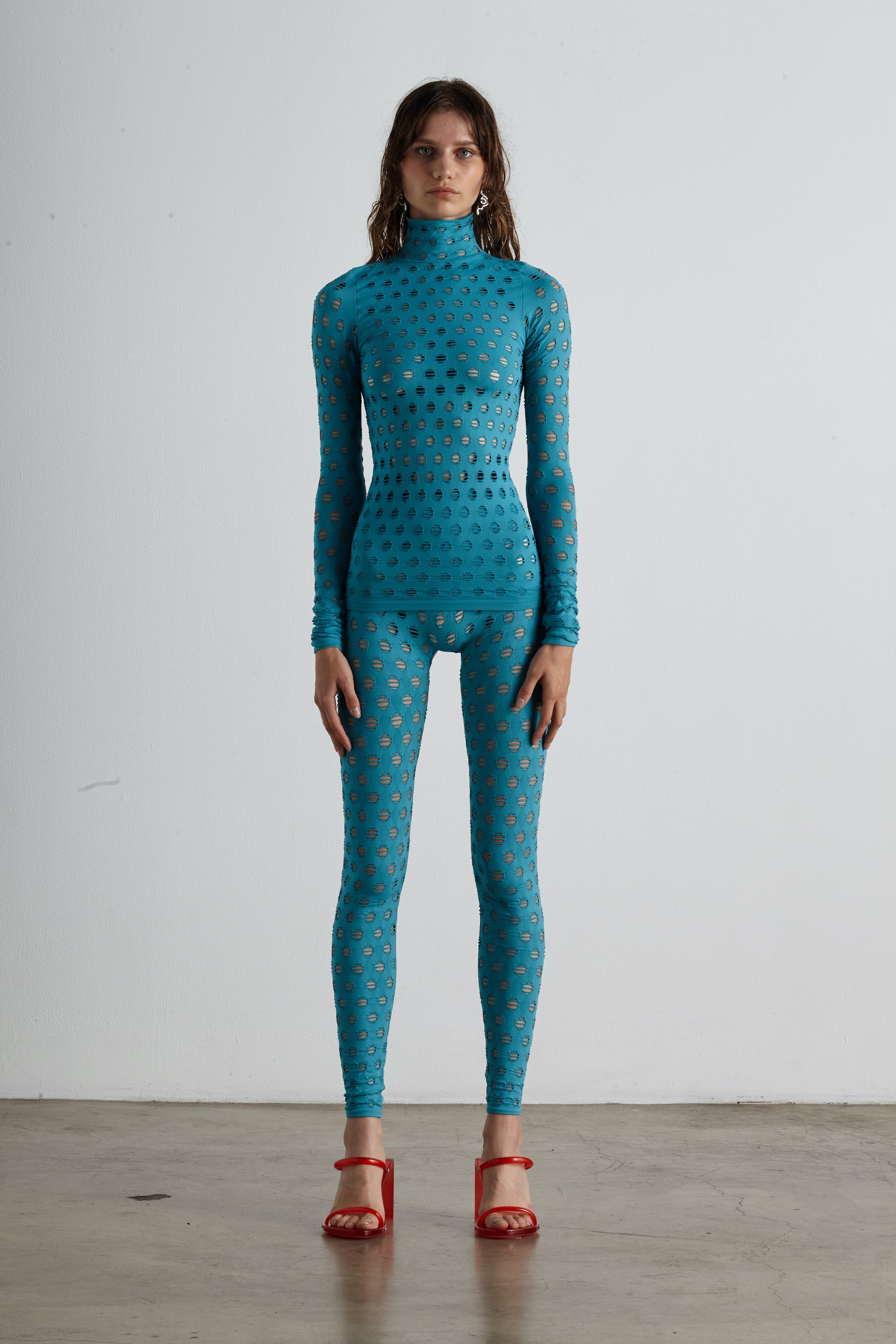Perforated turtleneck