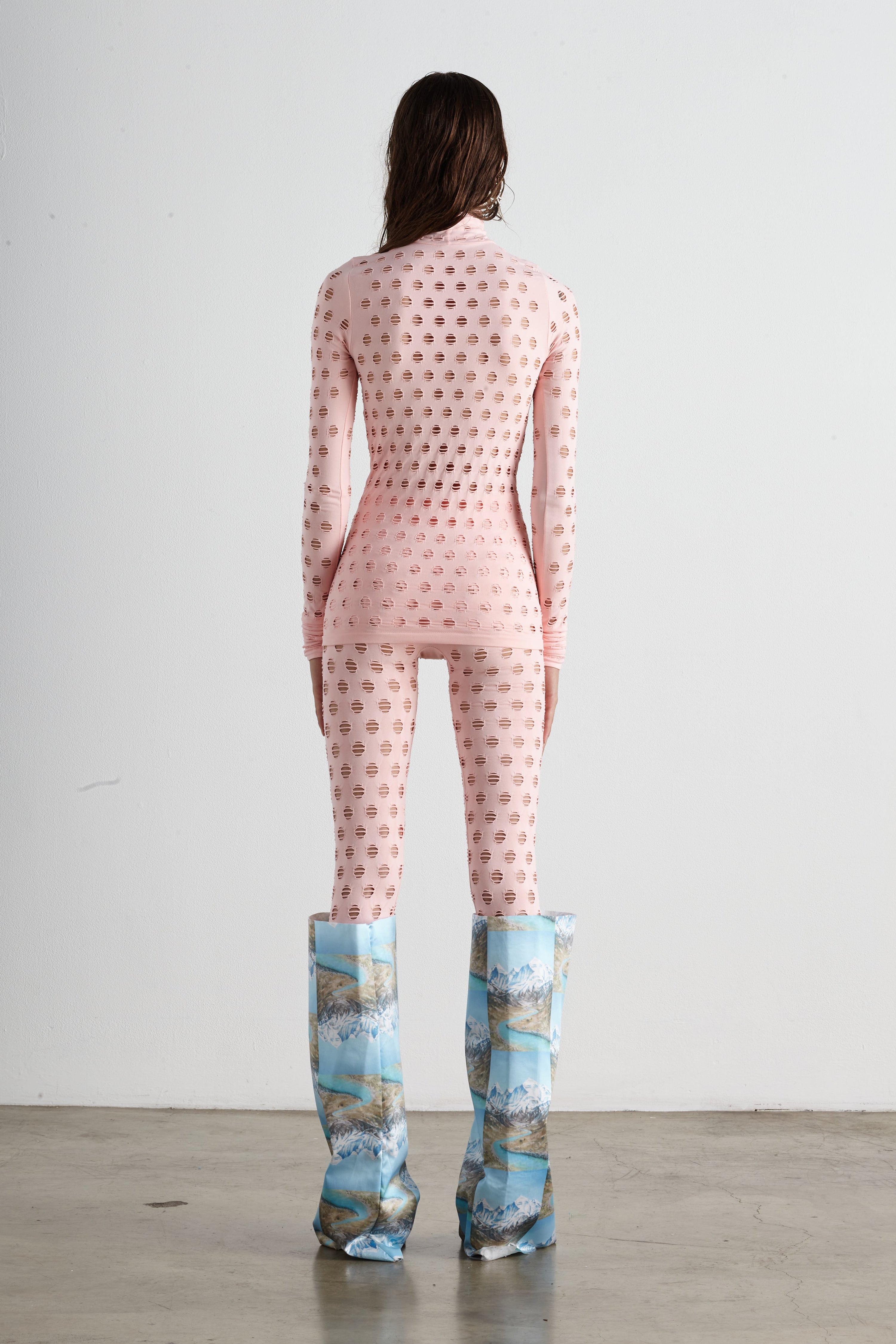 Perforated turtleneck