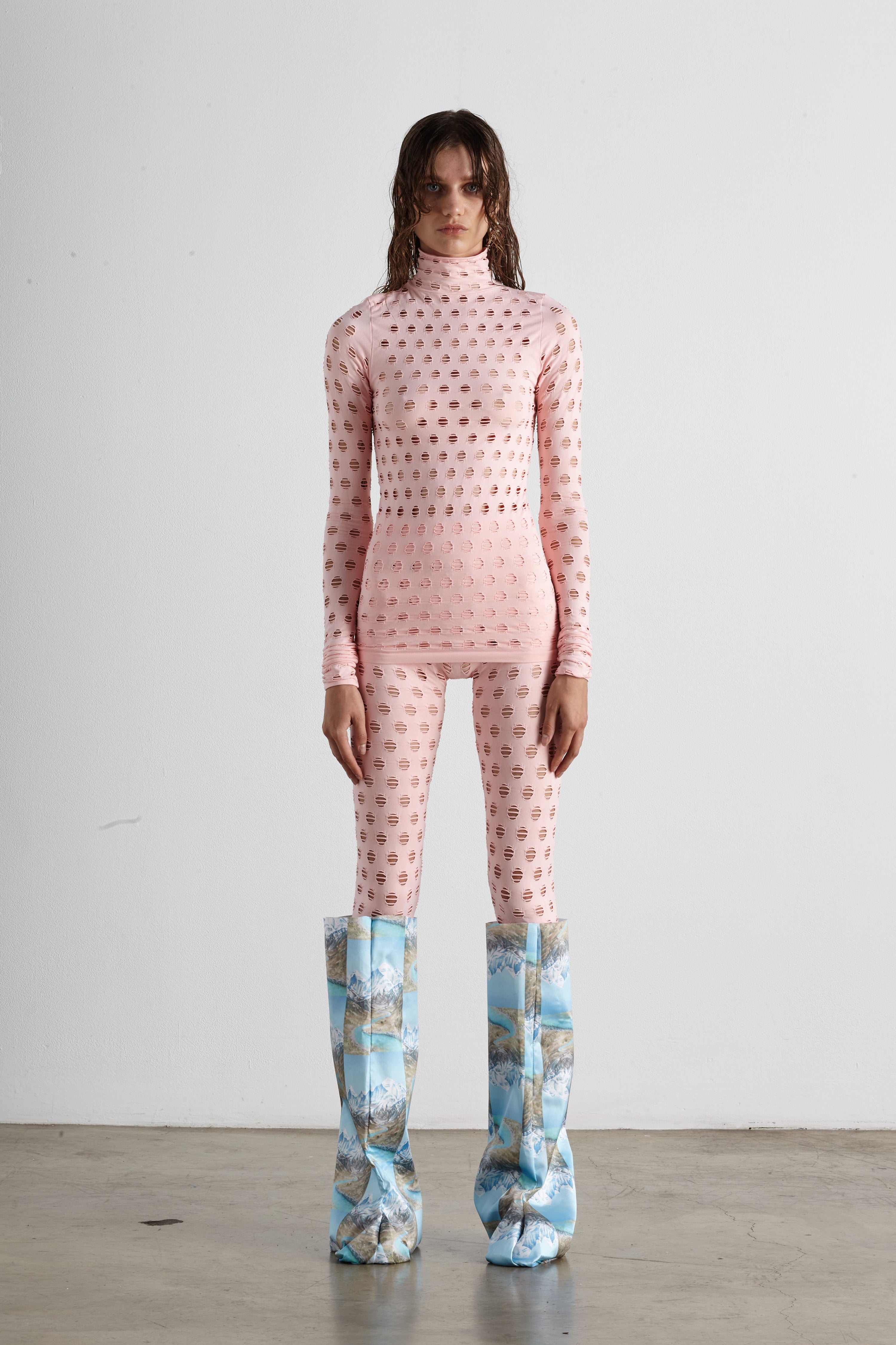 Perforated turtleneck