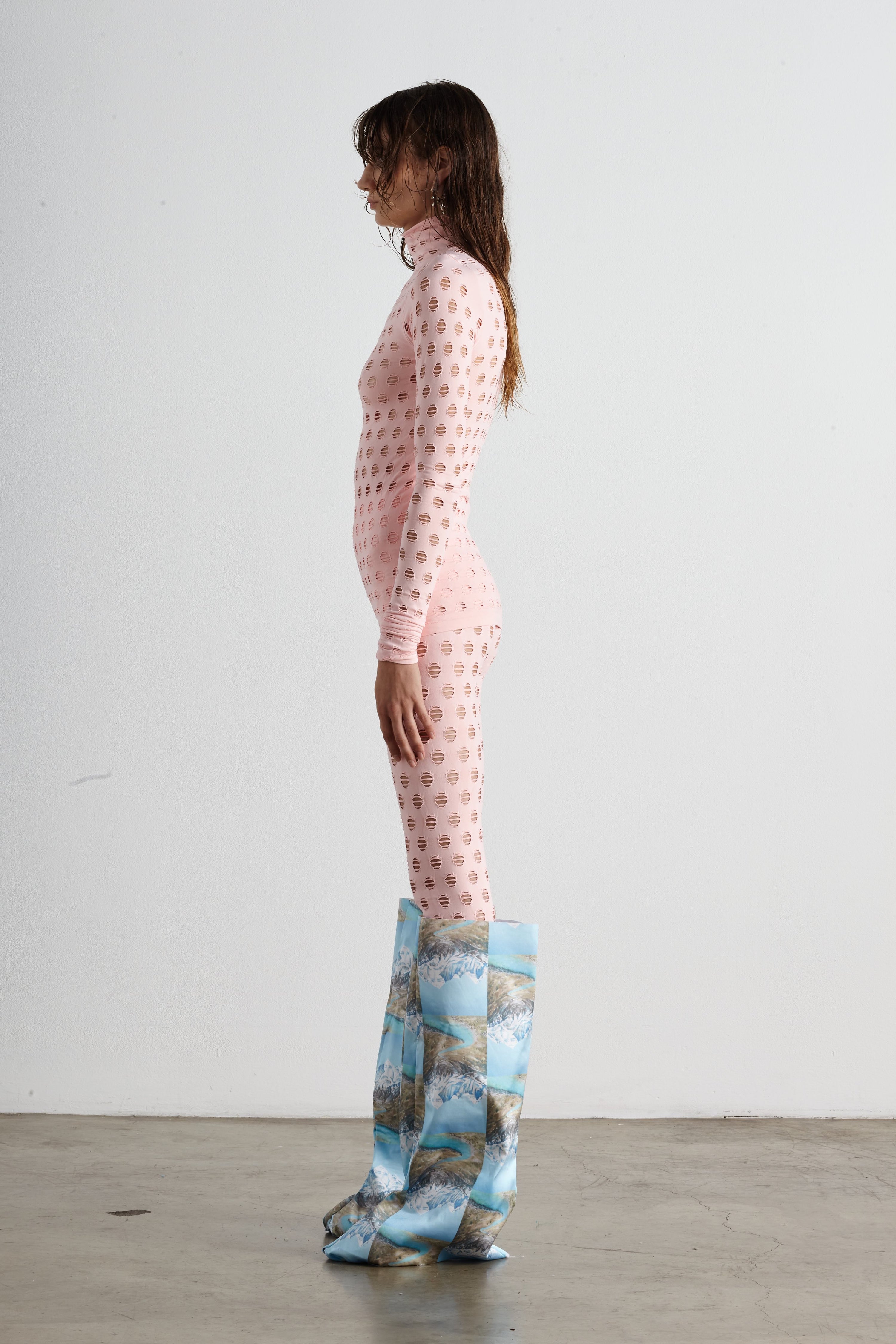 Perforated turtleneck