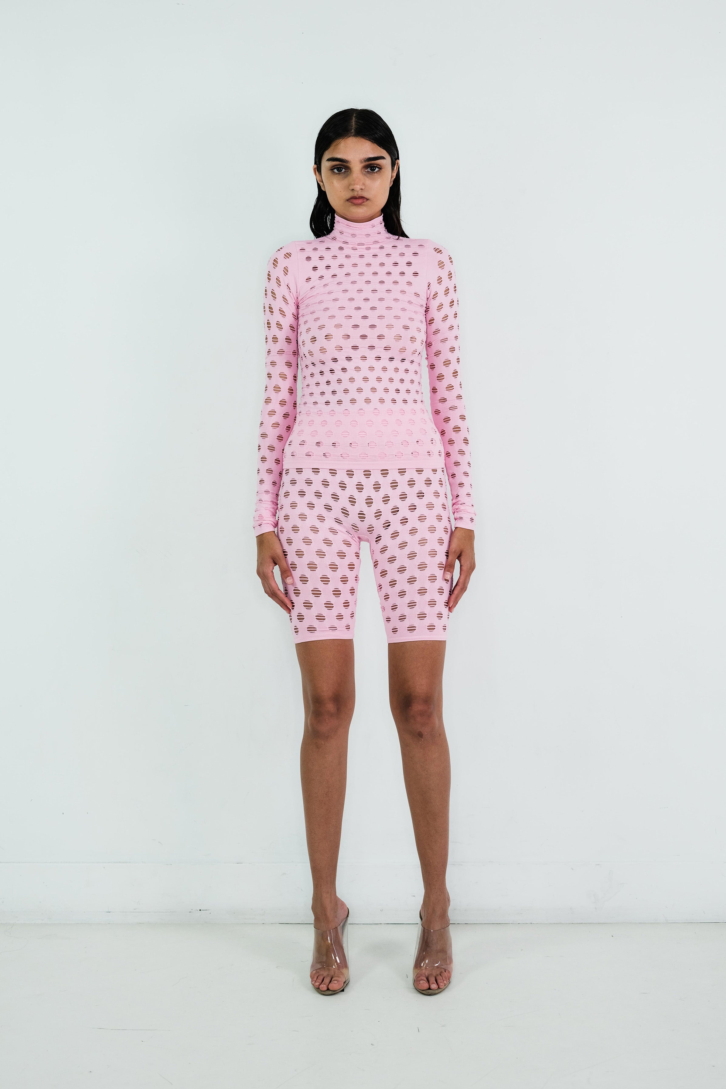 Perforated turtleneck