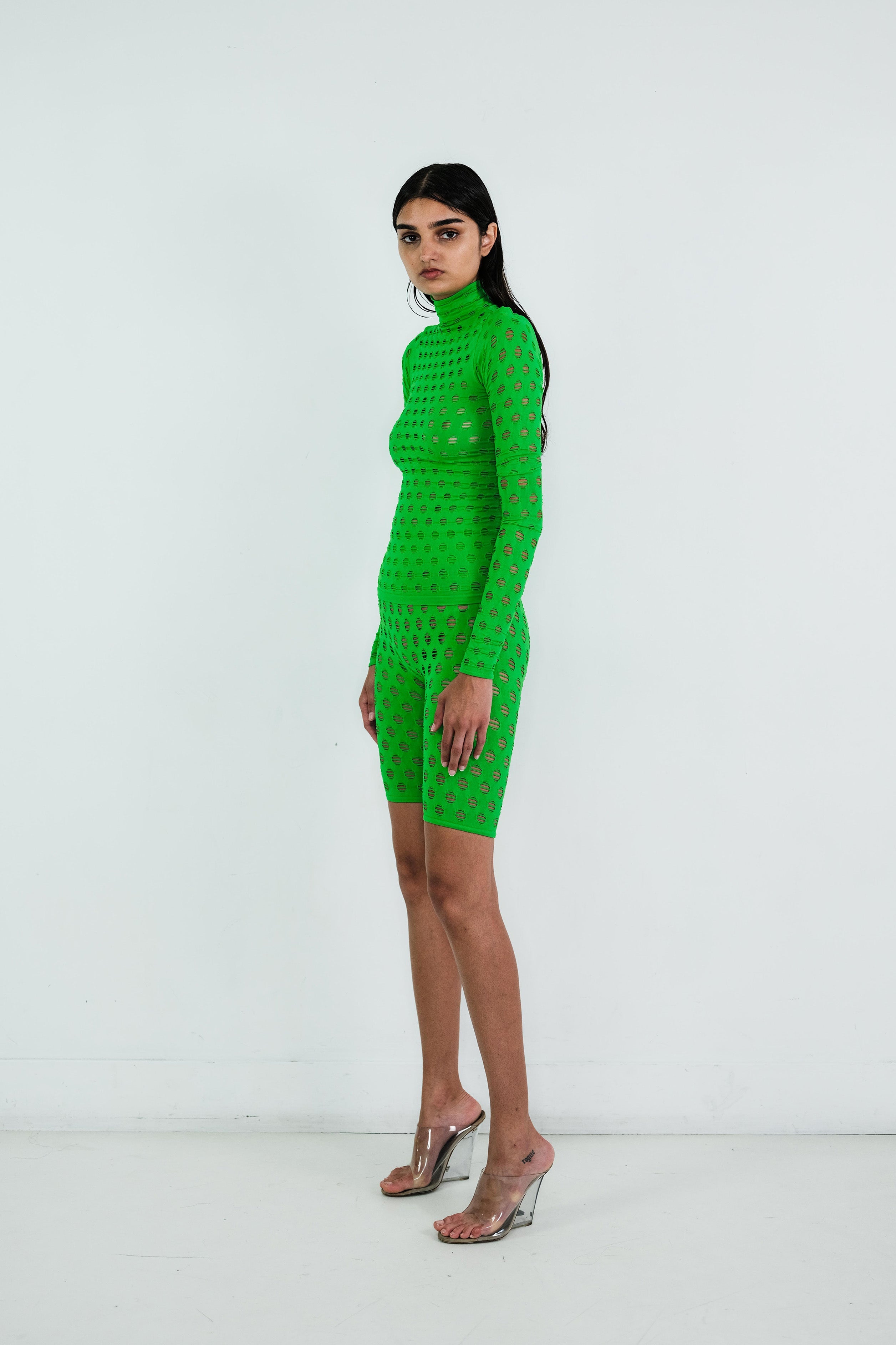 Perforated turtleneck