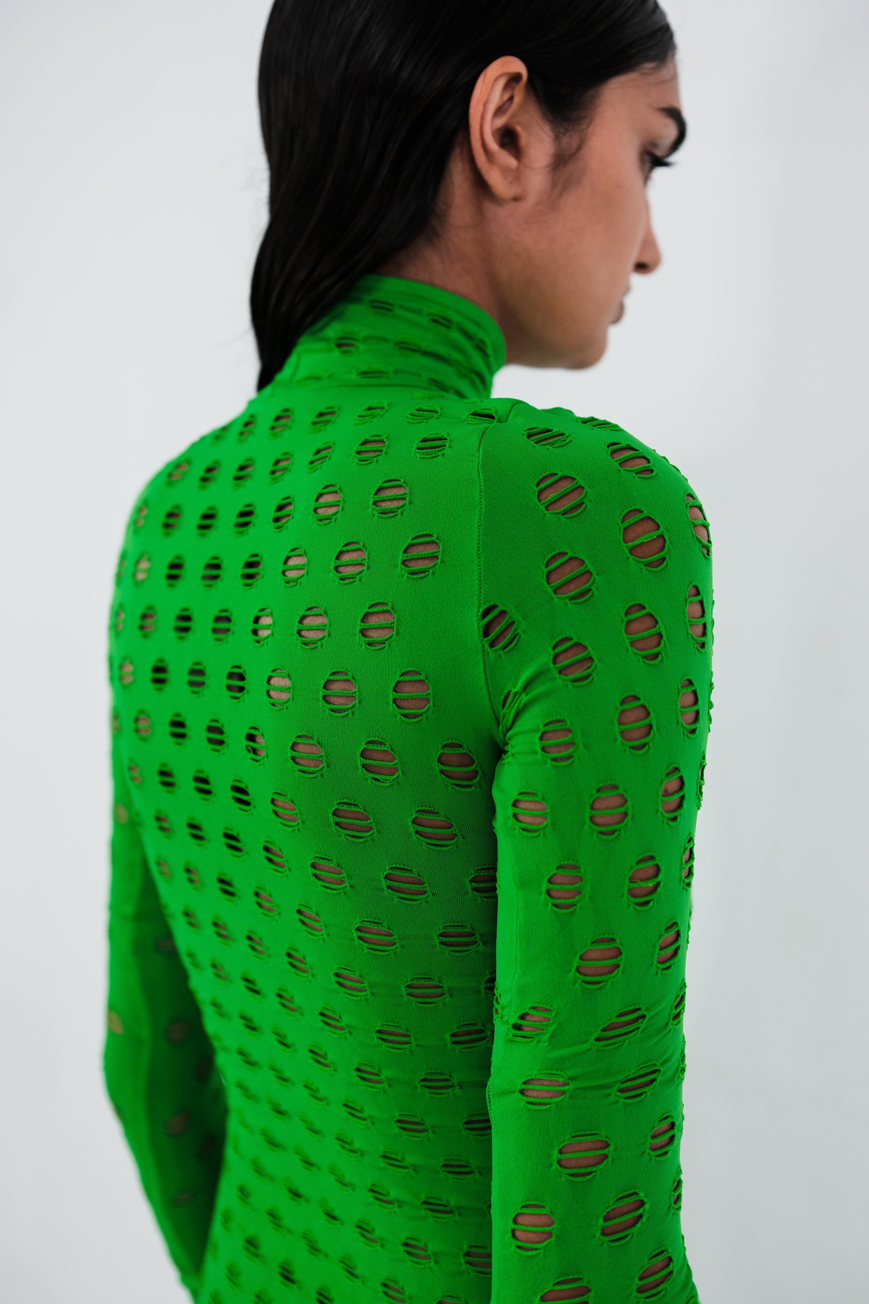 Perforated turtleneck