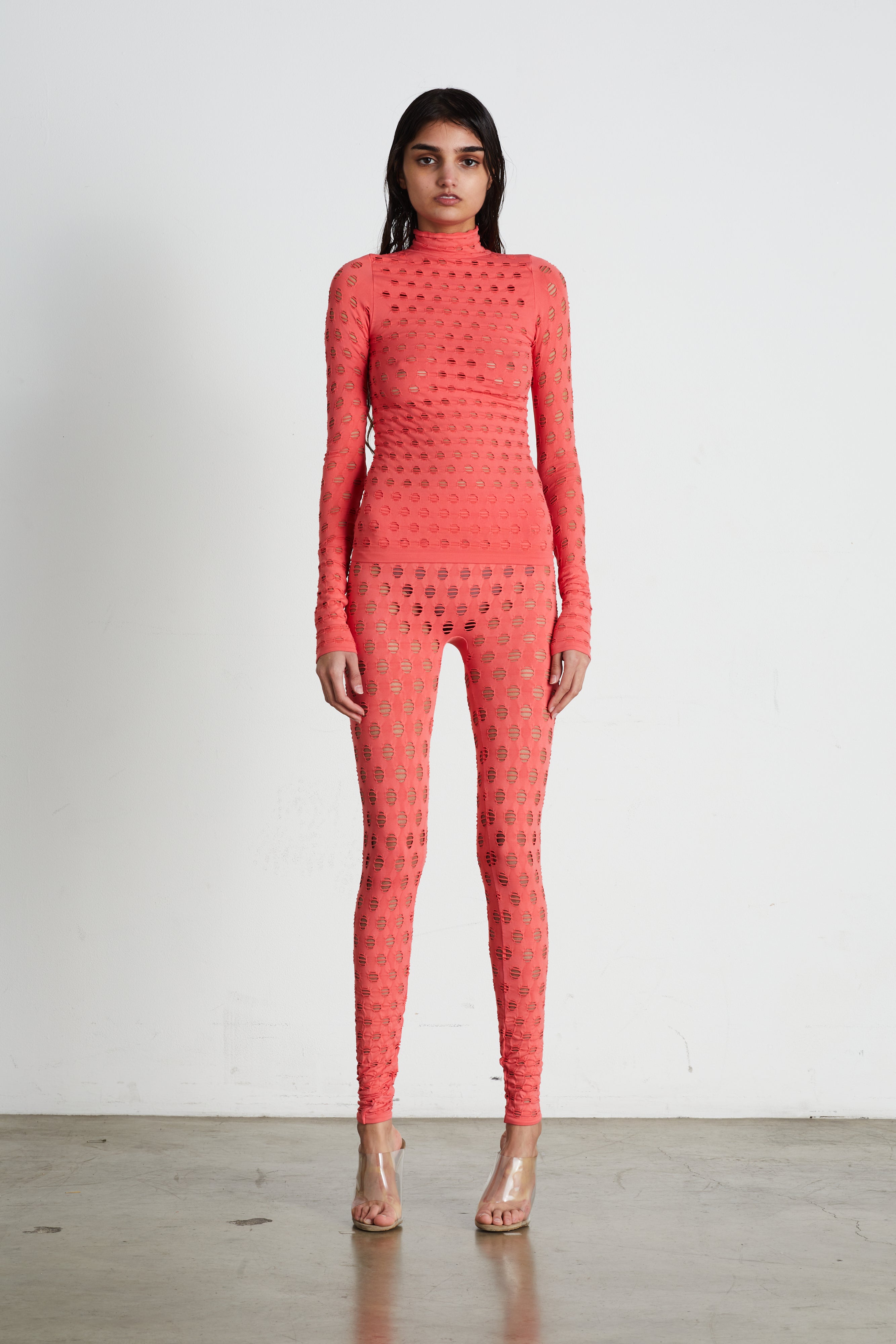 Perforated turtleneck