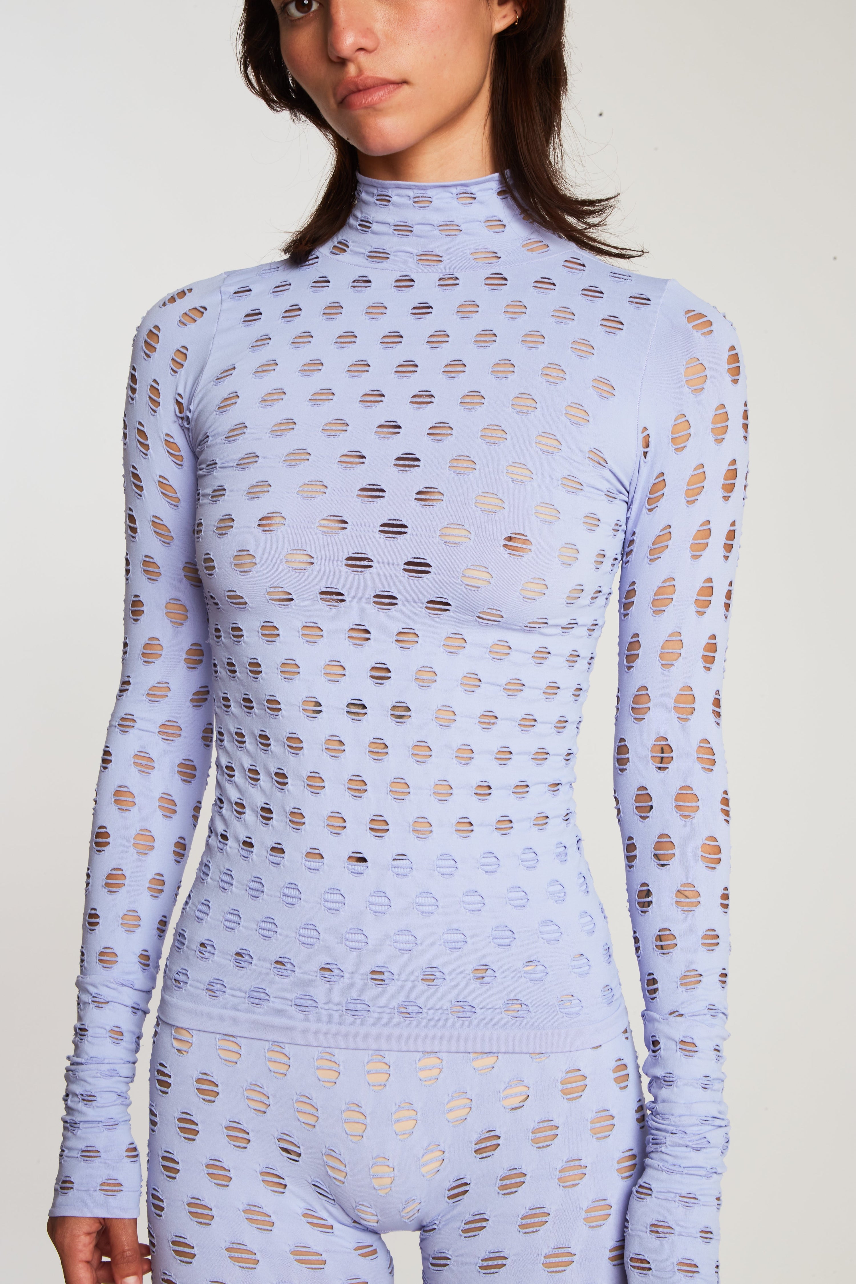 Perforated turtleneck