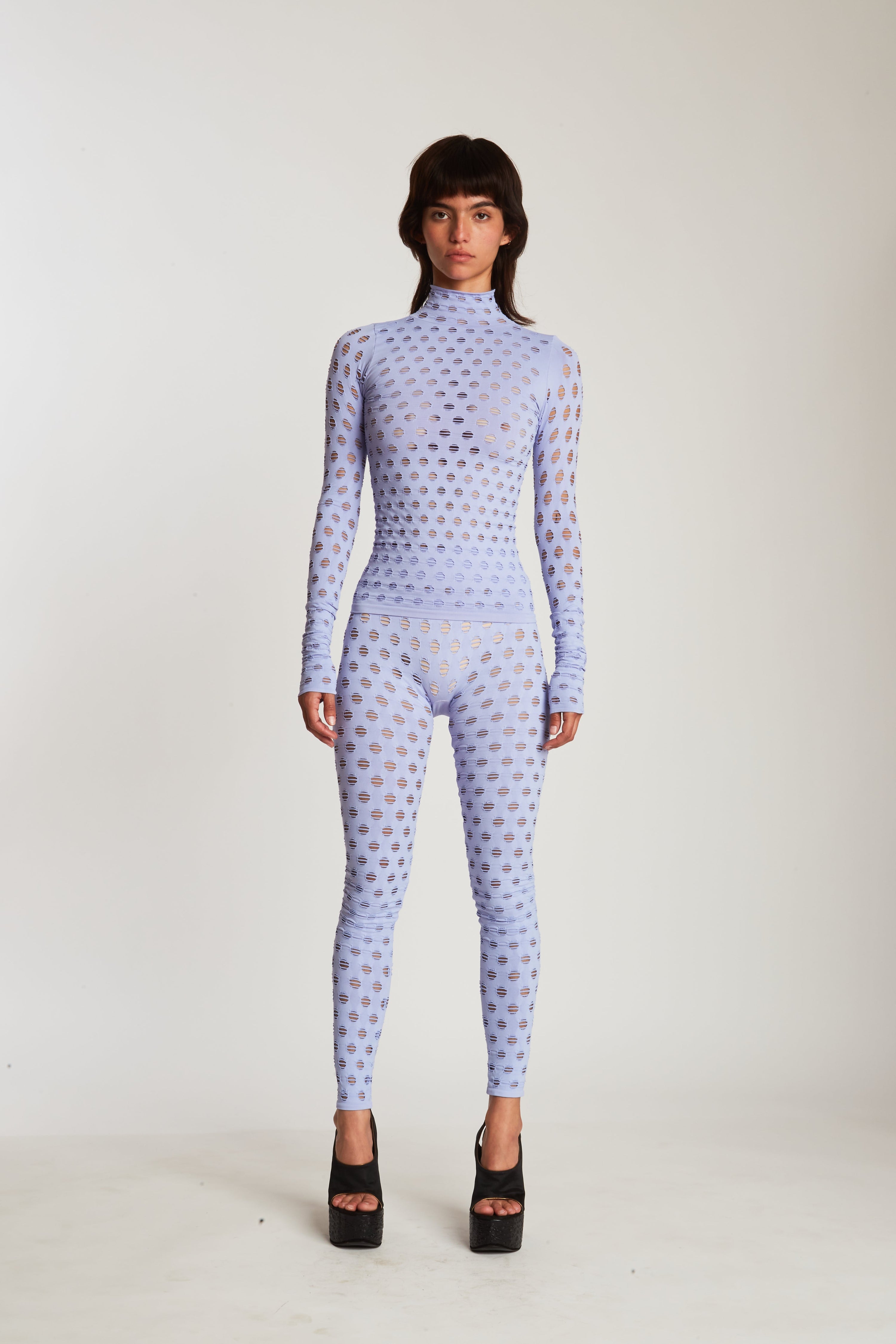 Perforated turtleneck