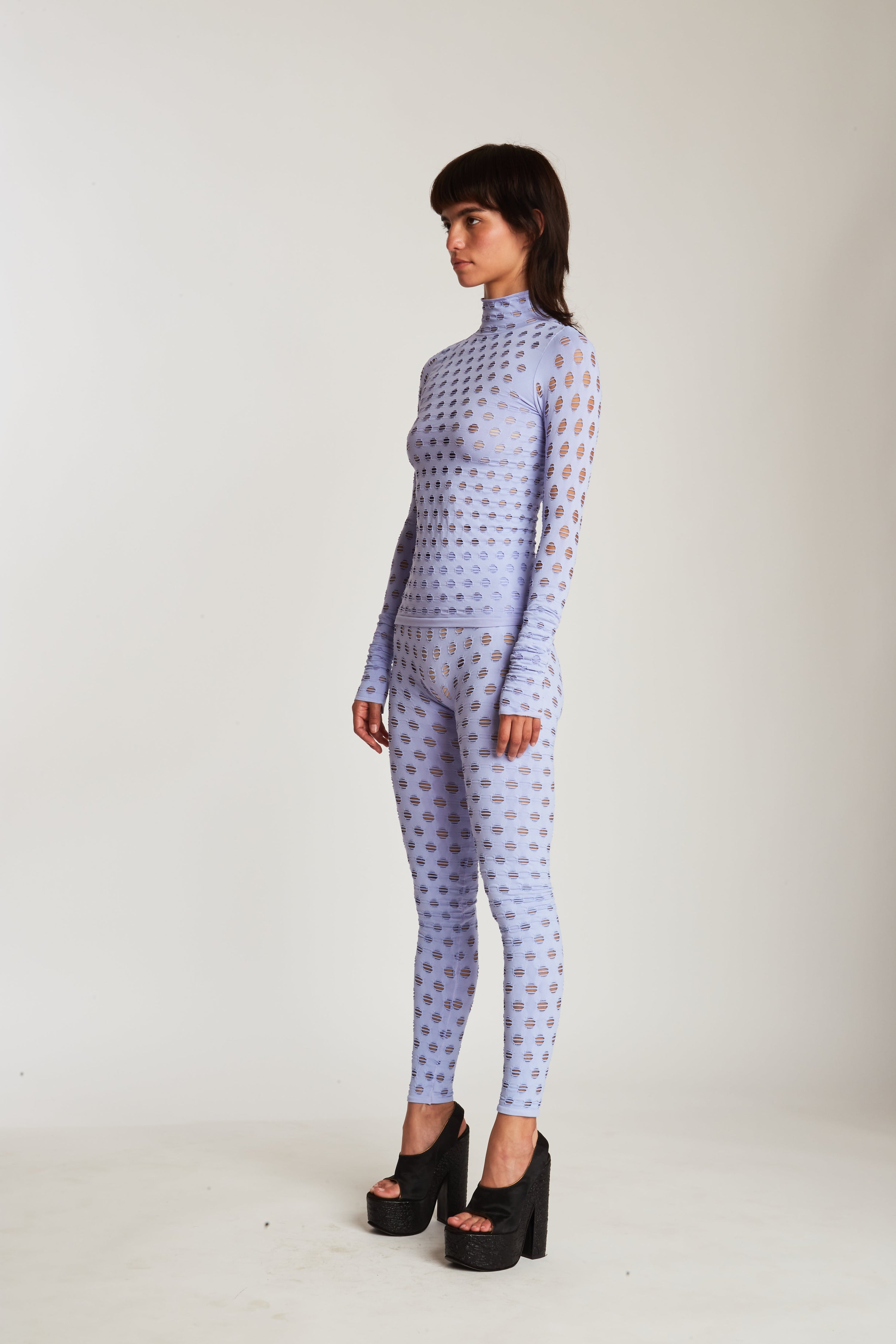 Perforated turtleneck