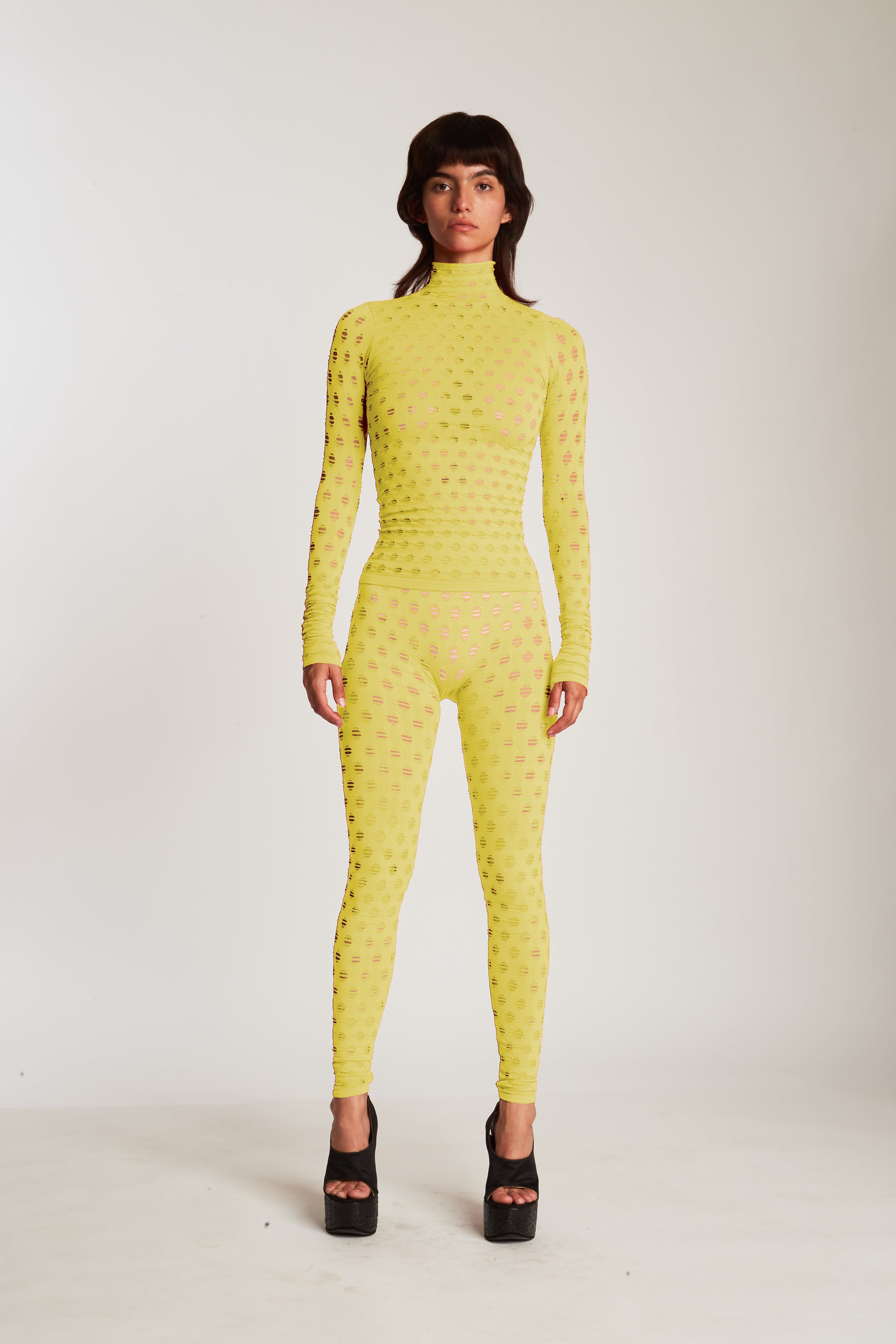 Perforated turtleneck