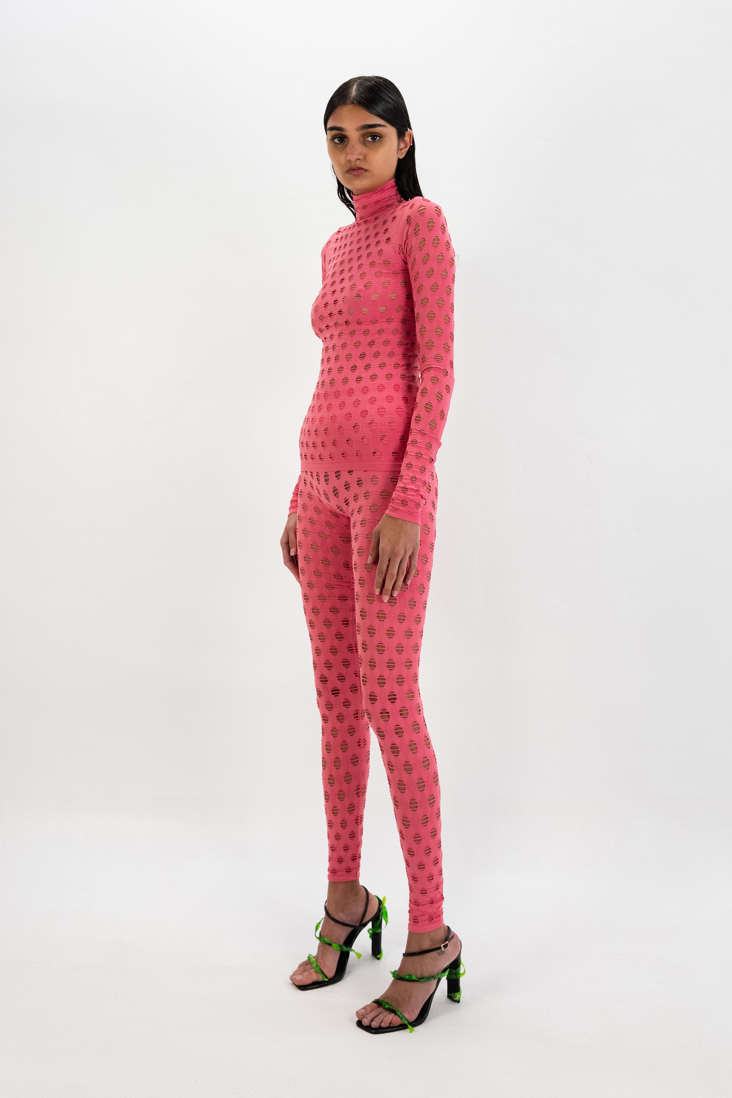 Perforated turtleneck