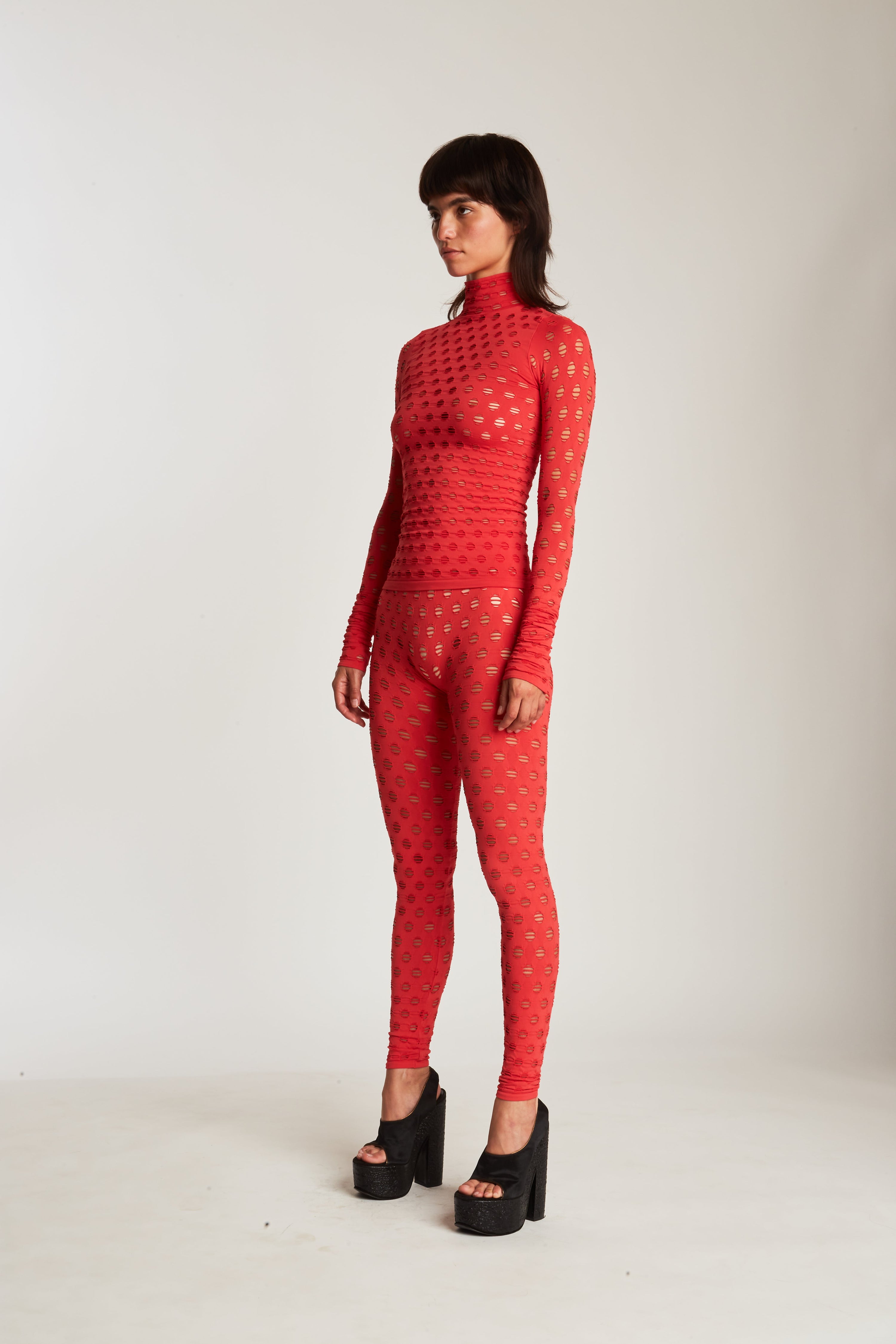 Perforated turtleneck