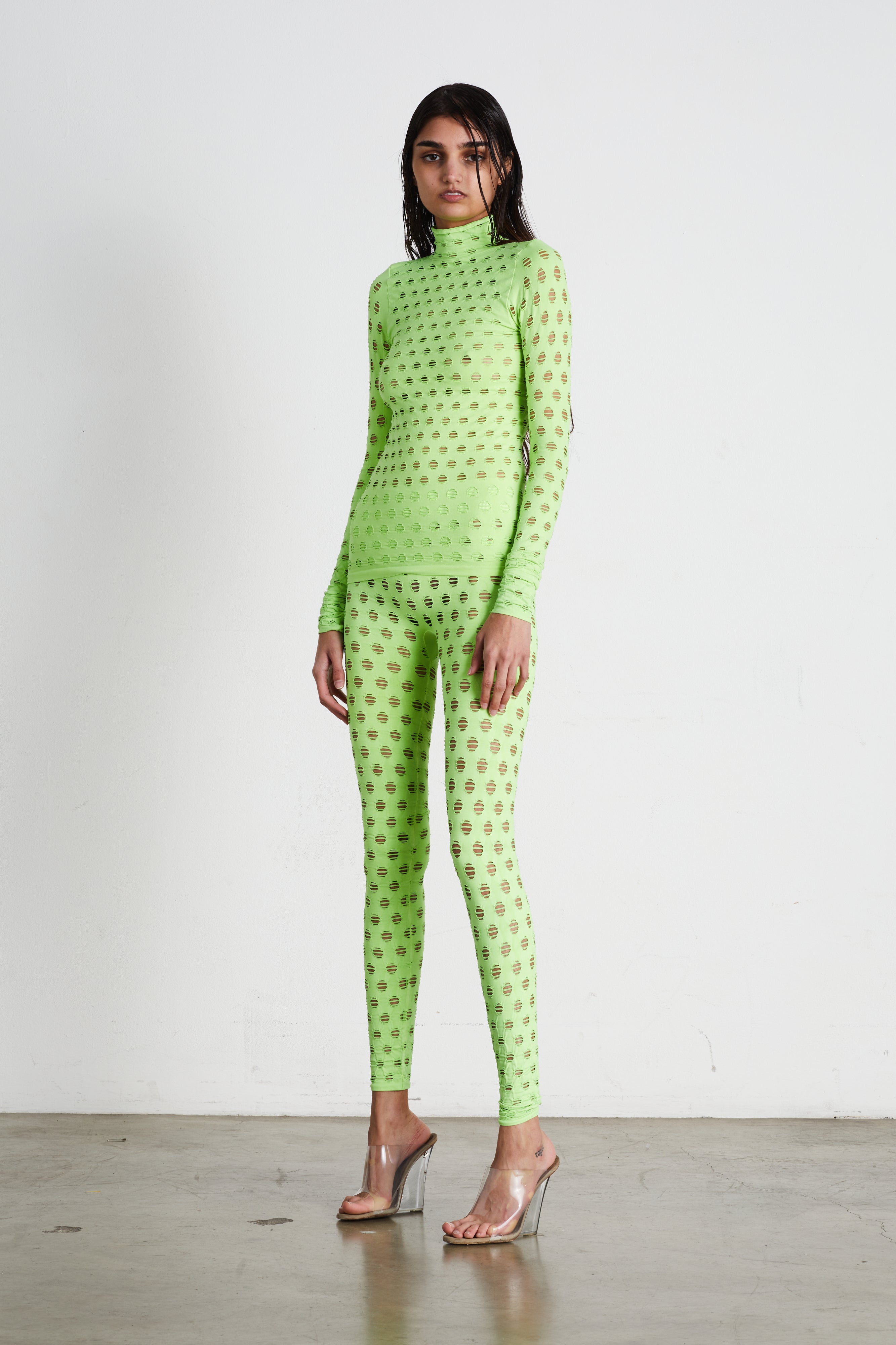 Perforated turtleneck
