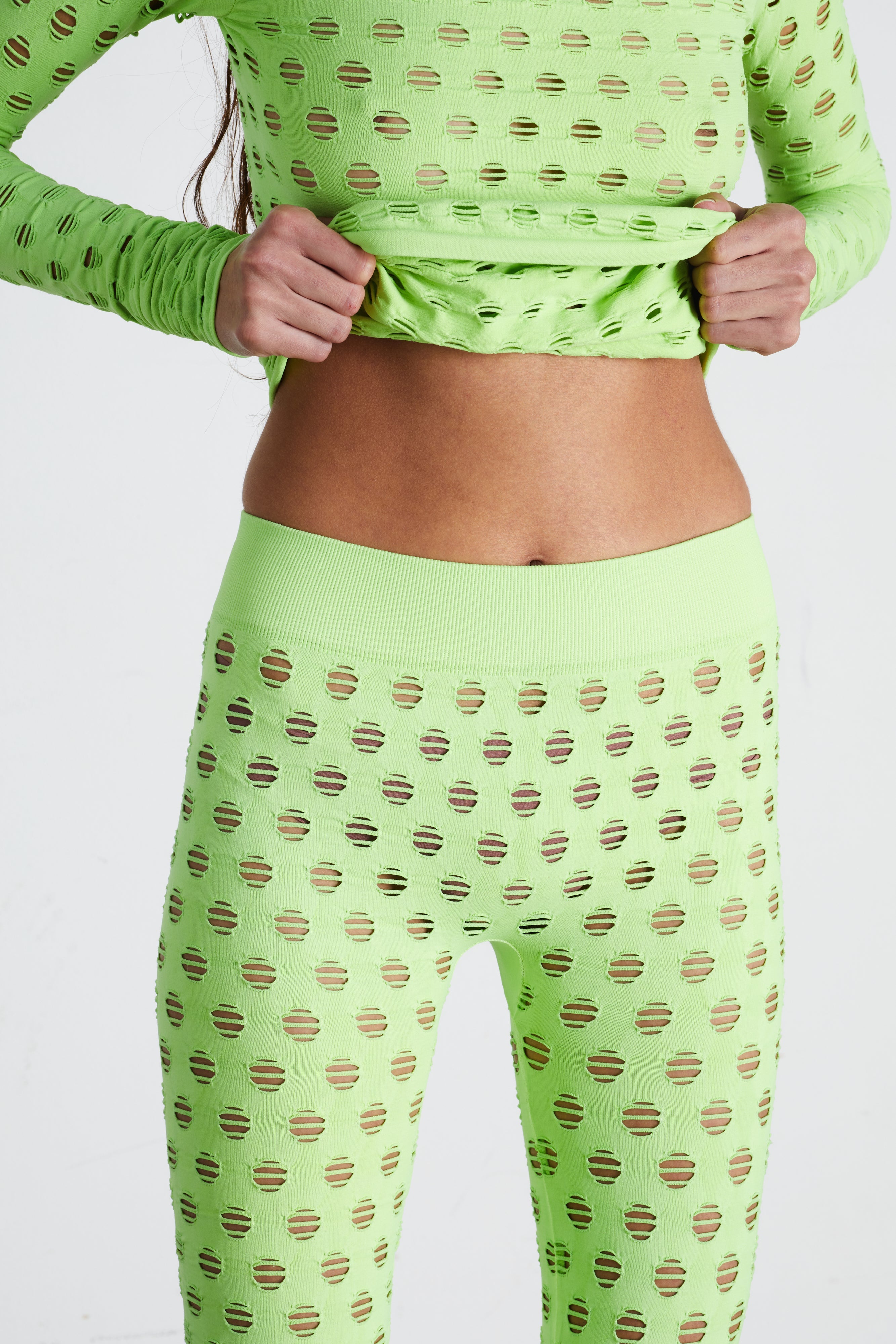 Perforated leggings
