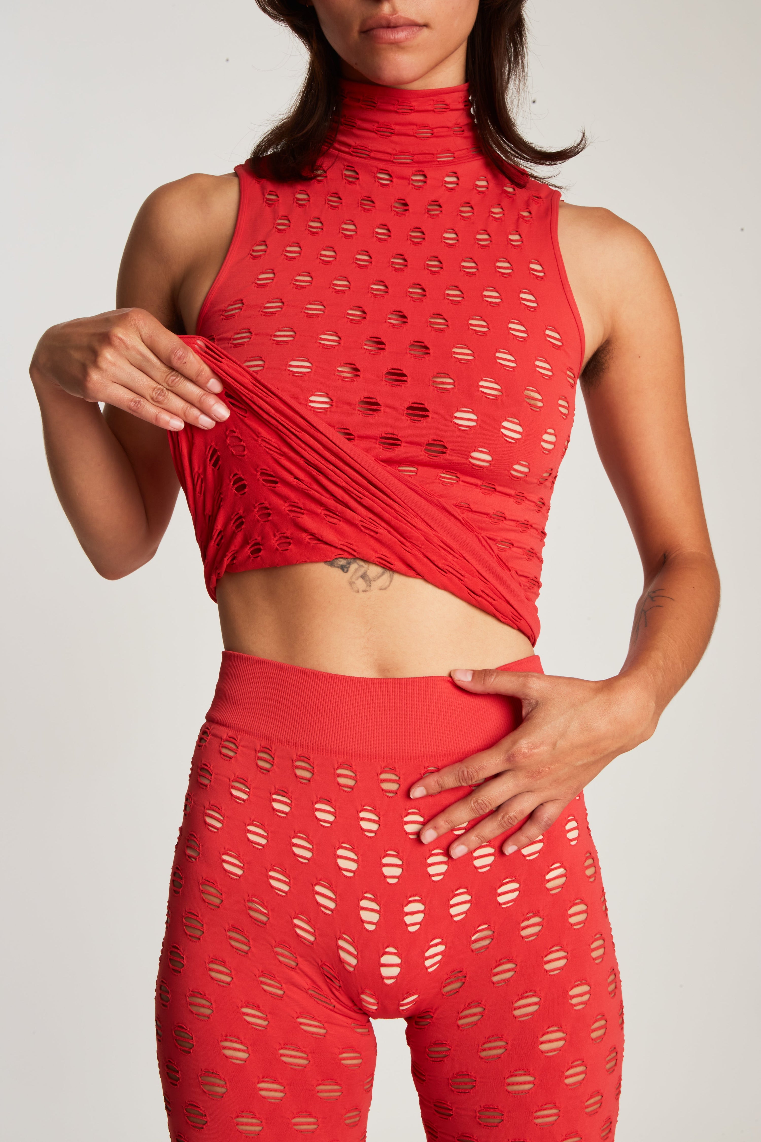 Perforated leggings