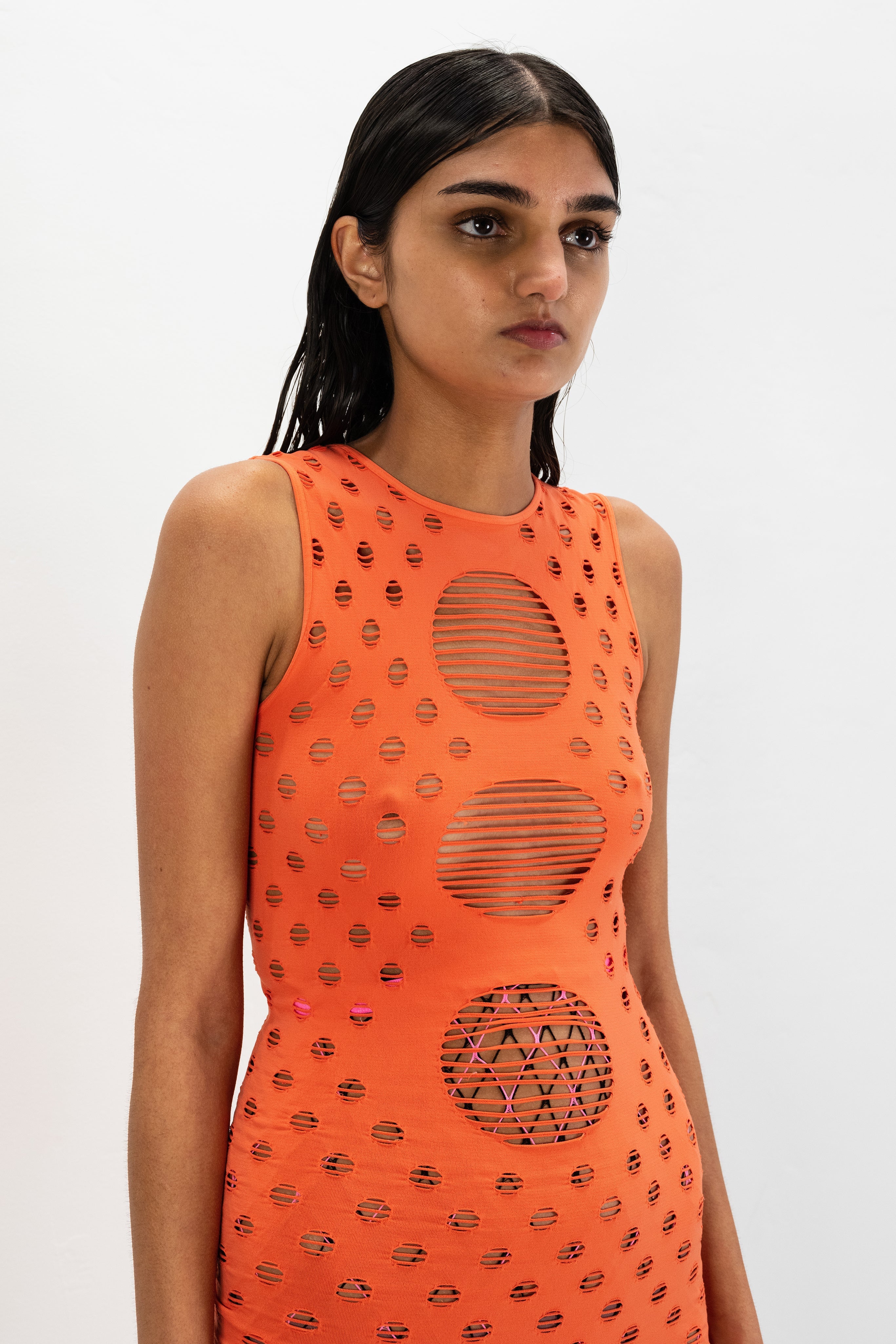 Perforated minidress