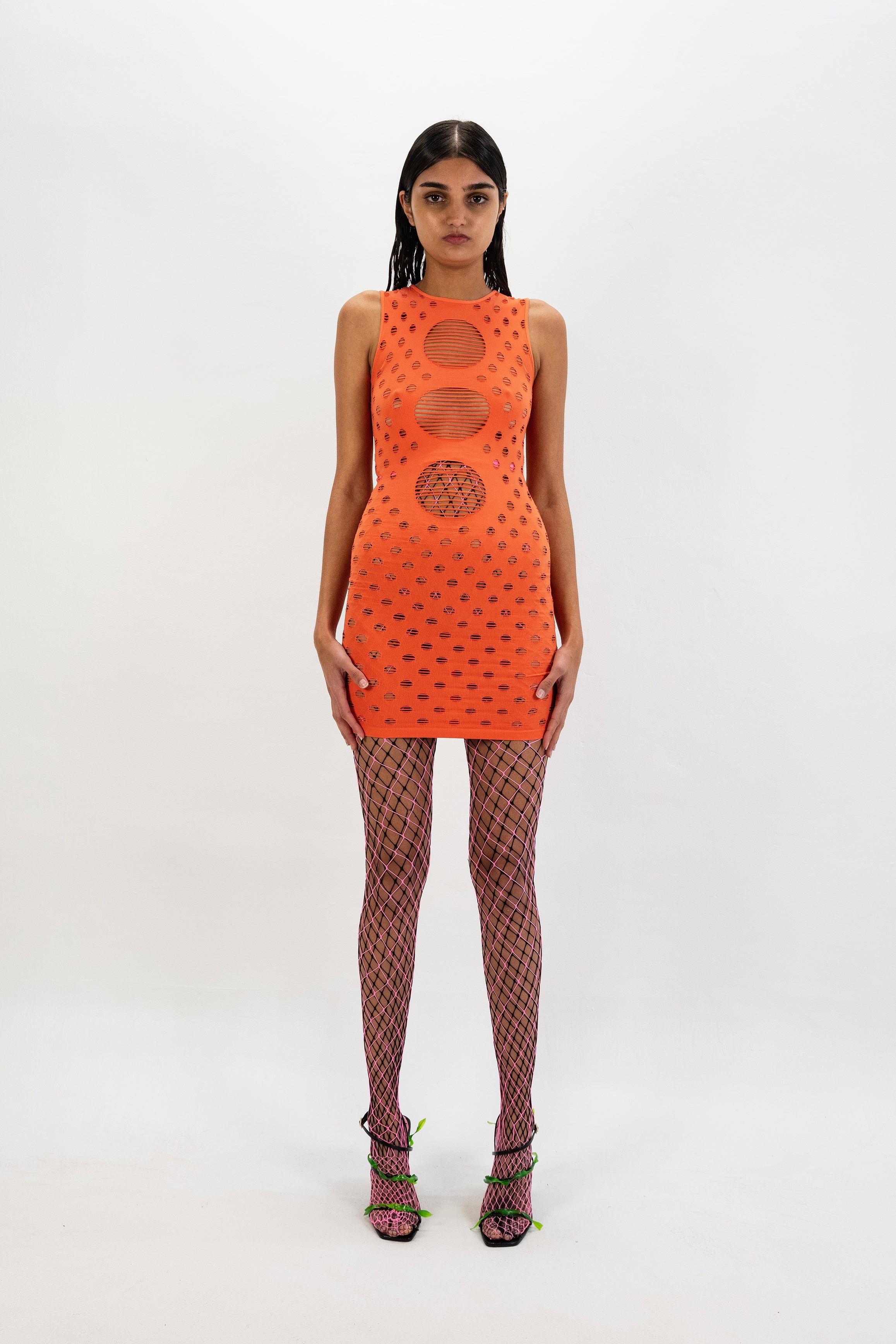 Perforated minidress
