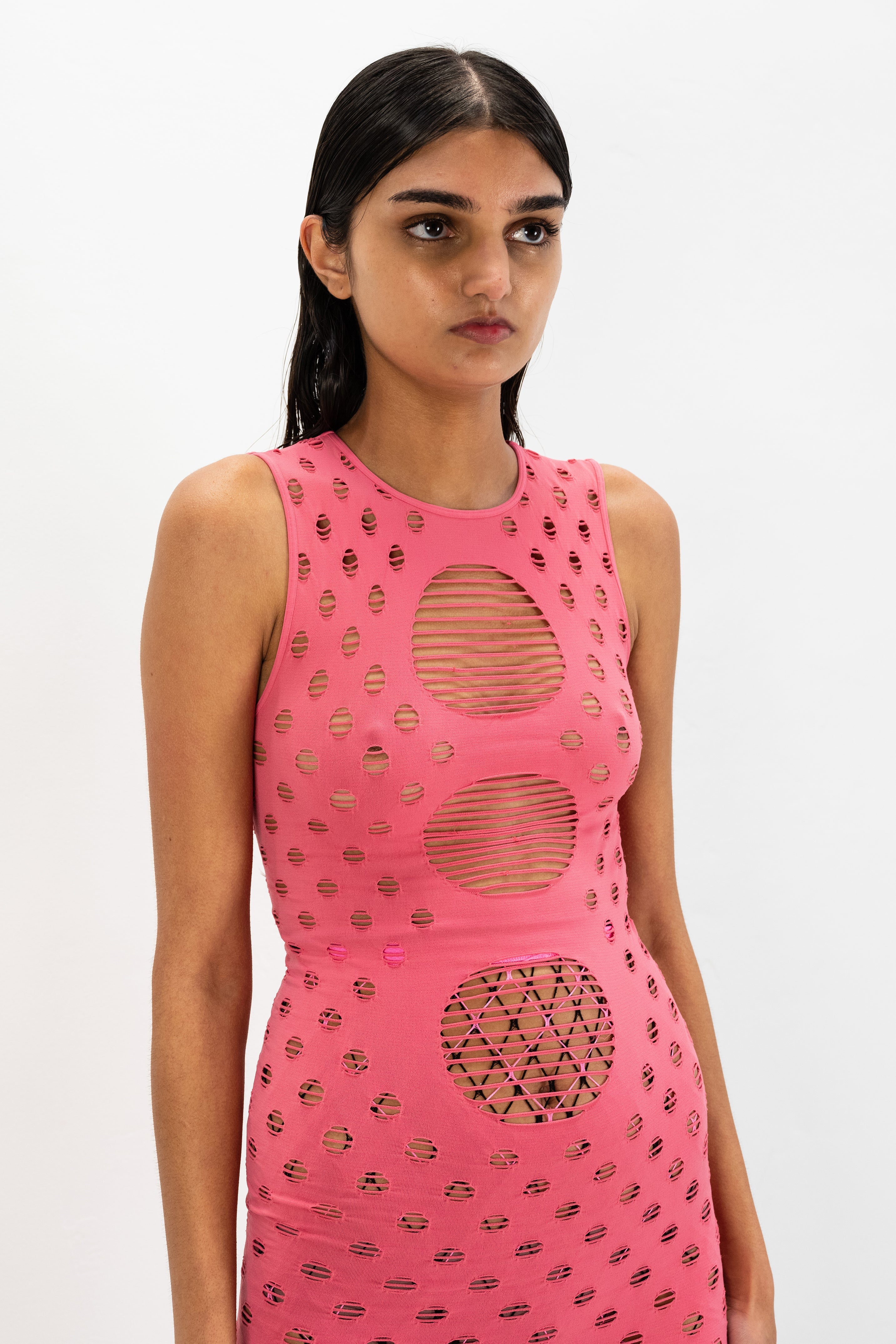 Perforated minidress
