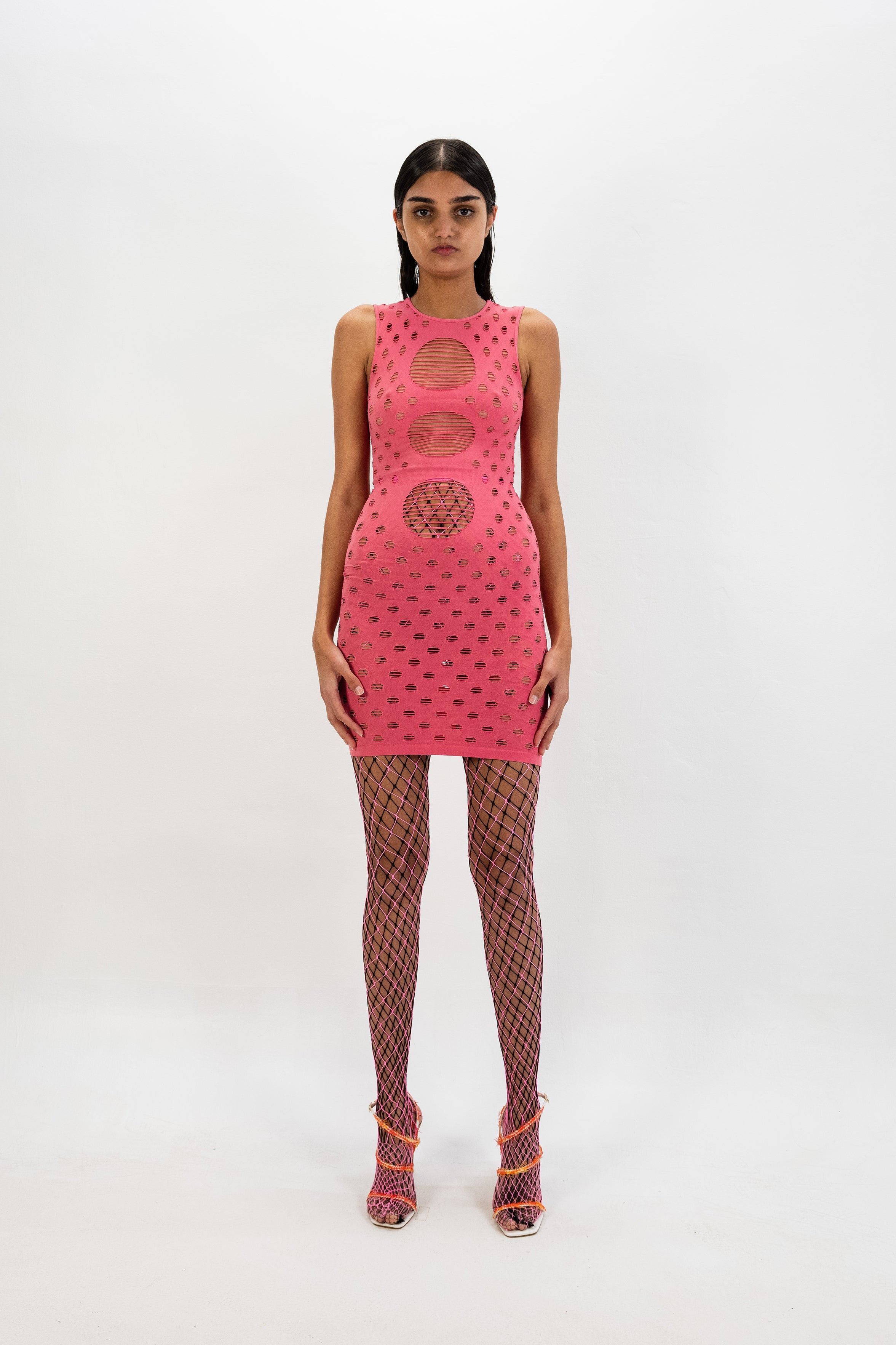 Perforated minidress