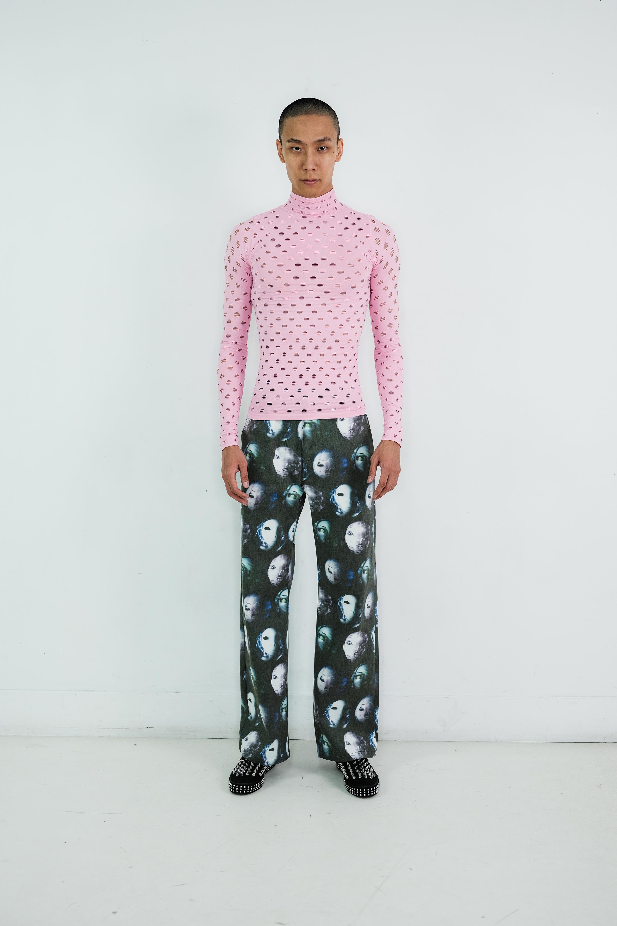 Perforated turtleneck