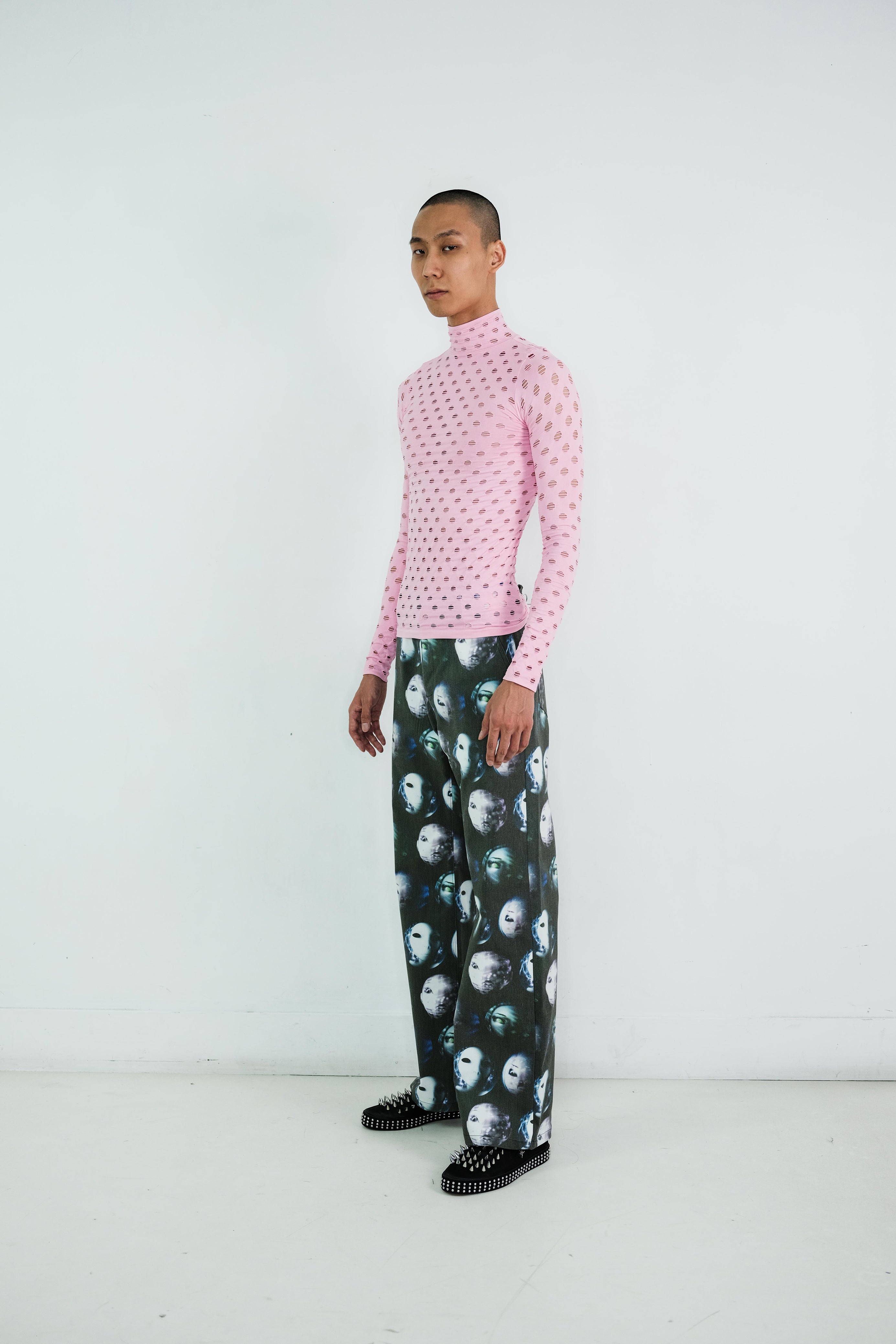 Perforated turtleneck