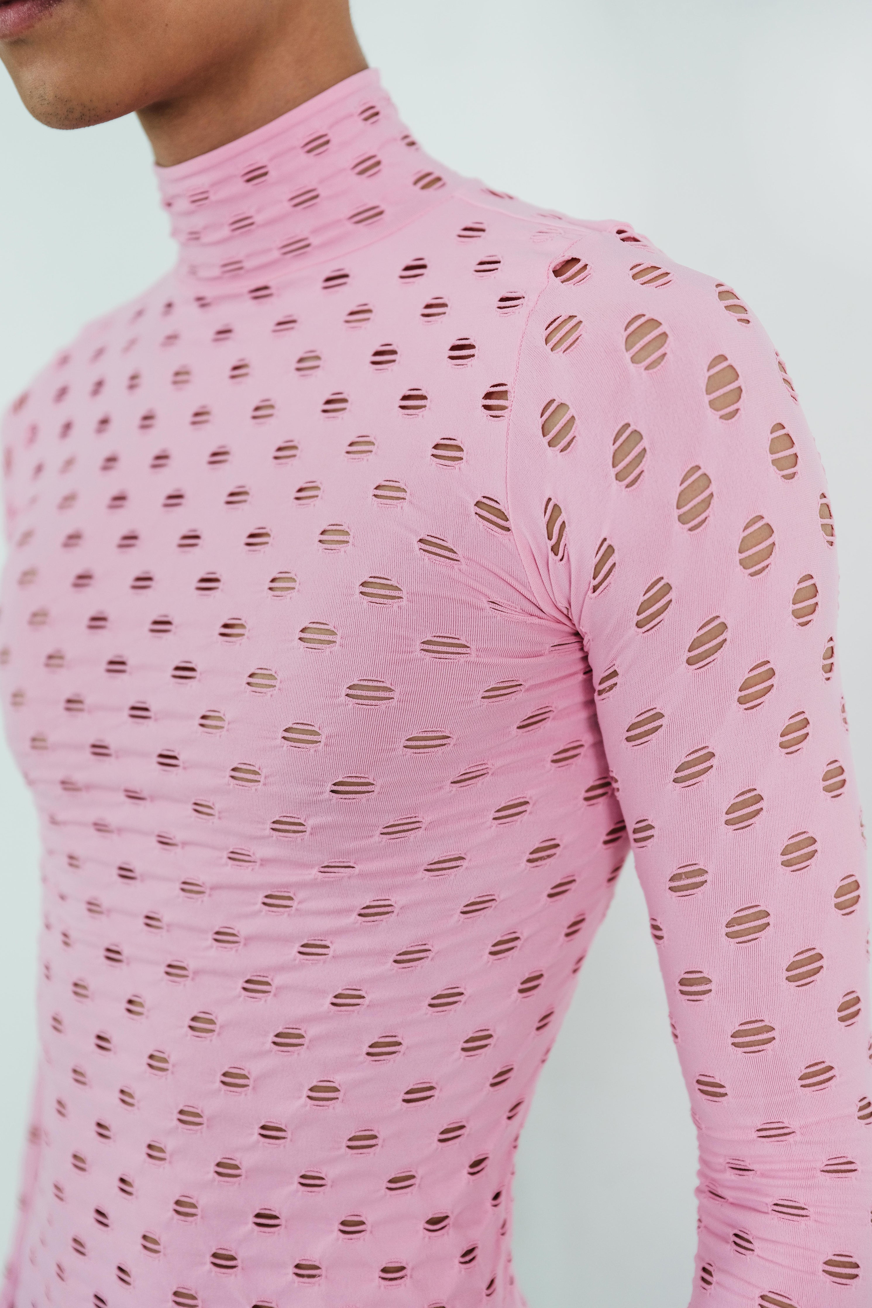 Perforated turtleneck